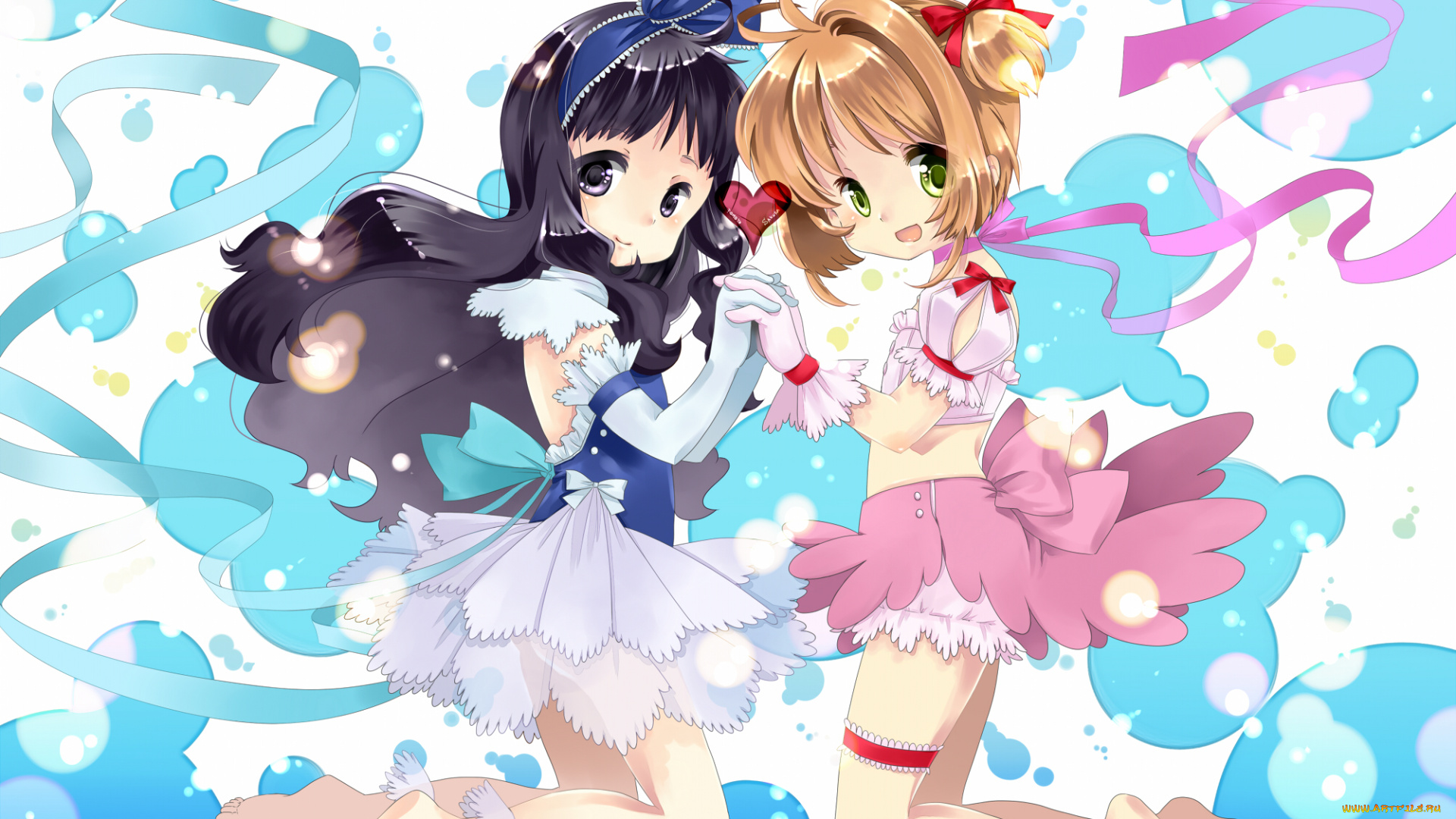 аниме, card, captor, sakura, фон, взгляд, девушки