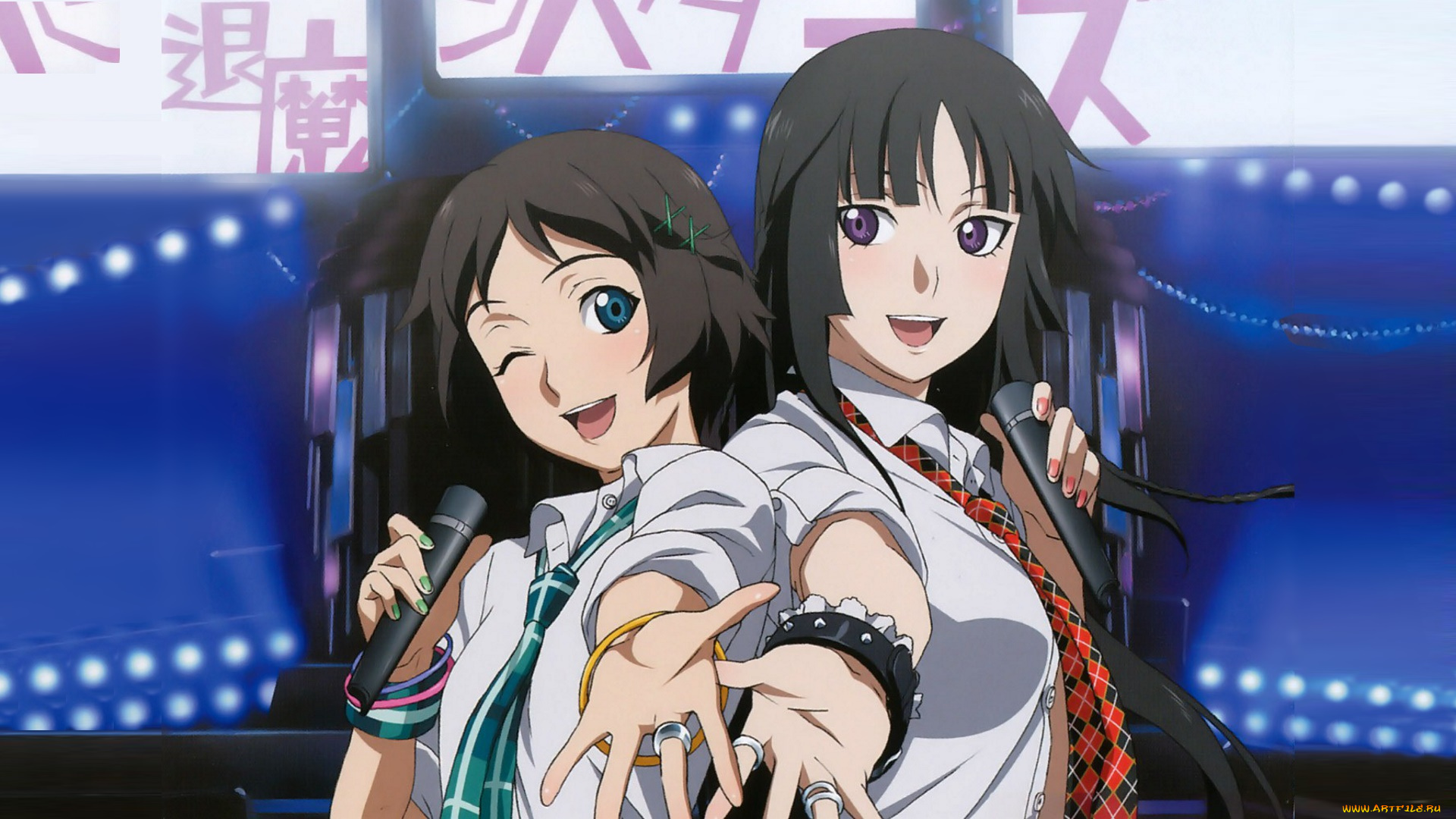 аниме, ga, rei, zero, взгляд, девушки, фон