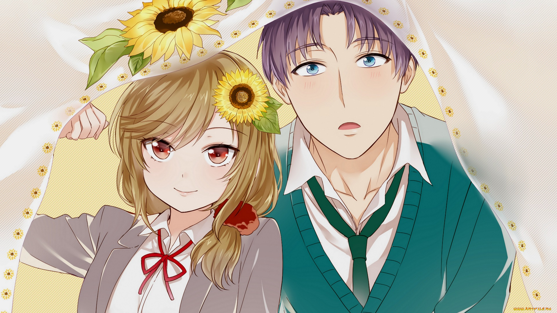 аниме, gekkan, shoujo, nozaki-kun, девушка, парень