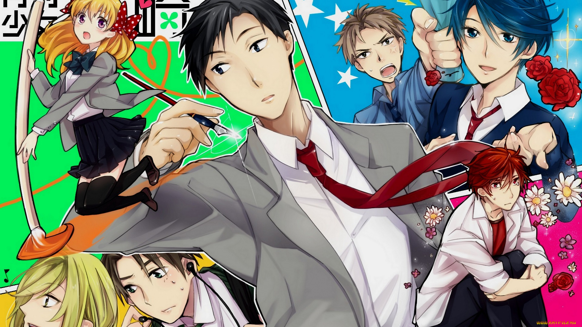 аниме, gekkan, shoujo, nozaki-kun, персонажи
