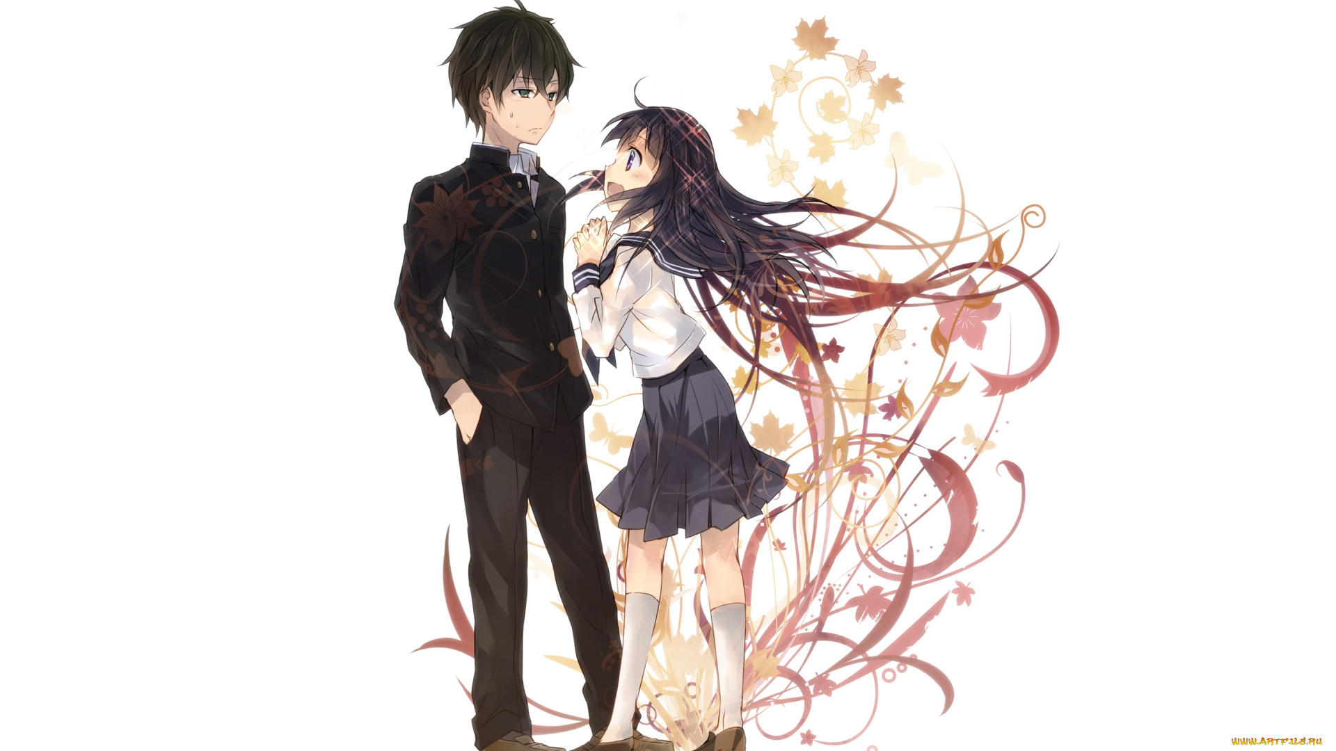 аниме, hyouka, персонажи, школьники