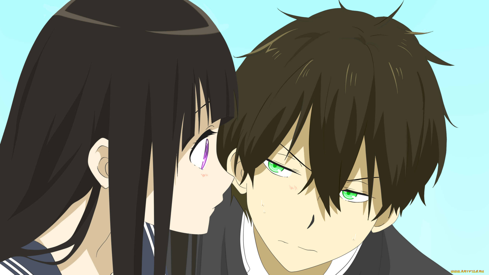 аниме, hyouka, персонажи, школьники