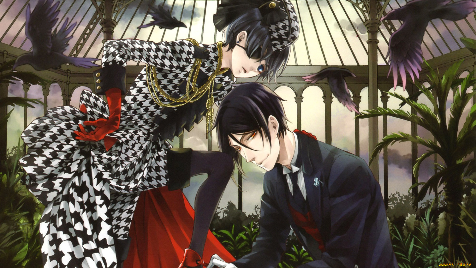 аниме, kuroshitsuji, себастьян, сиэль