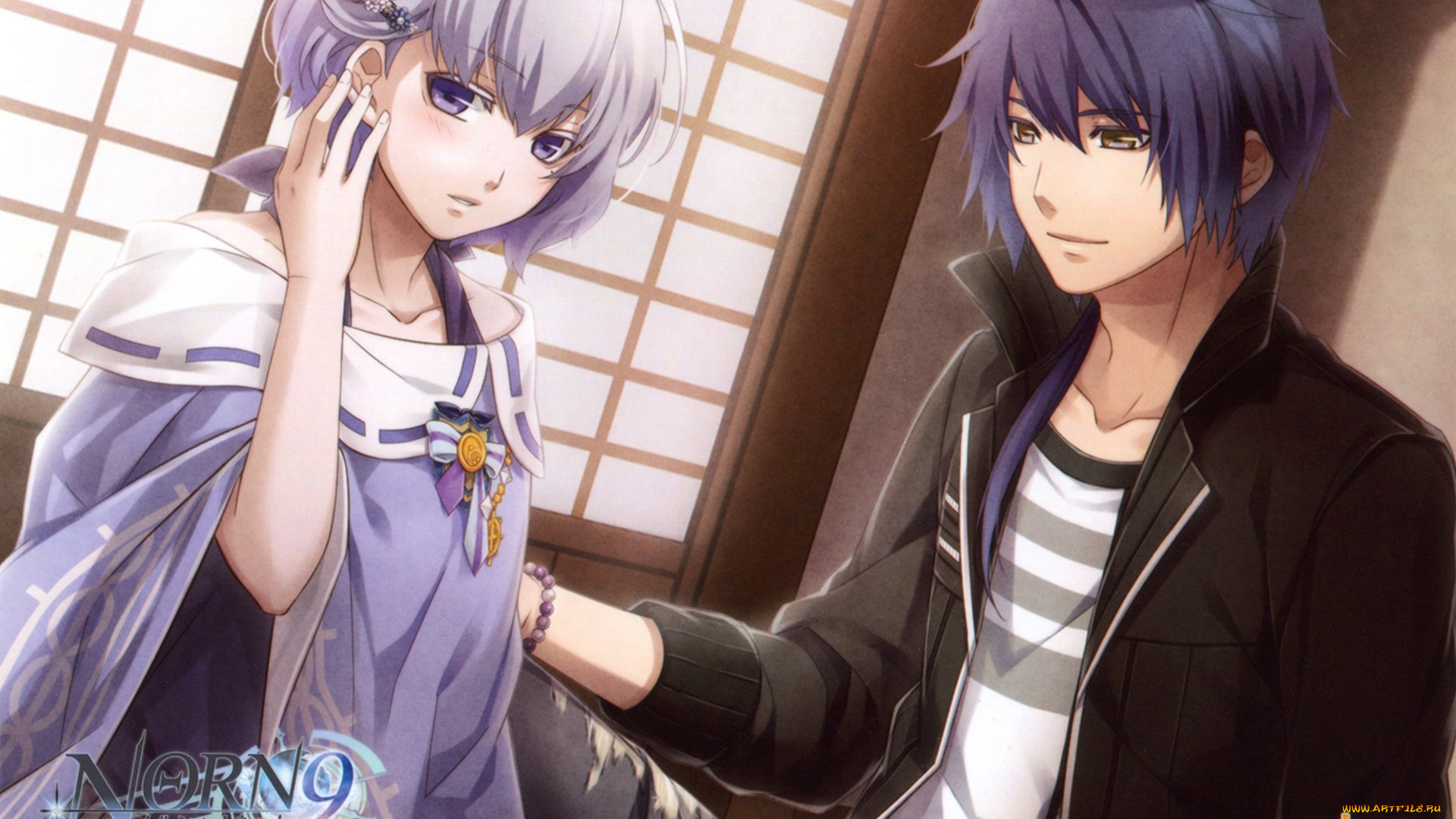 аниме, norn9, парень, девушка