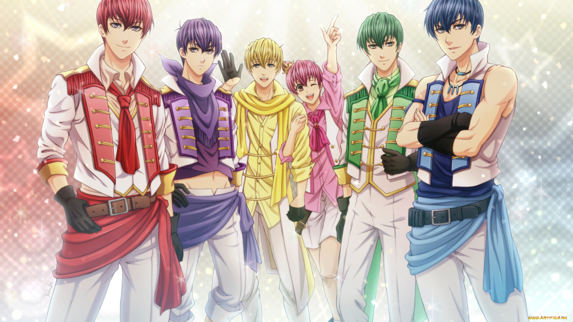 аниме, osomatsu-san, парни