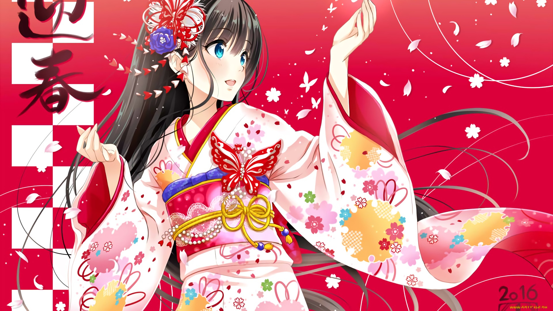 аниме, unknown, , другое, фон, взгляд, девушка