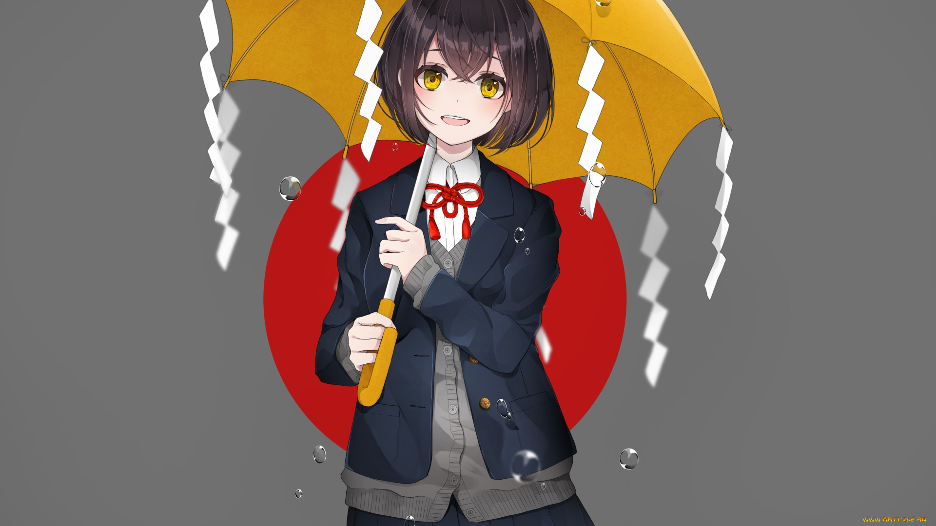 аниме, unknown, , другое, взгляд, девушка, фон