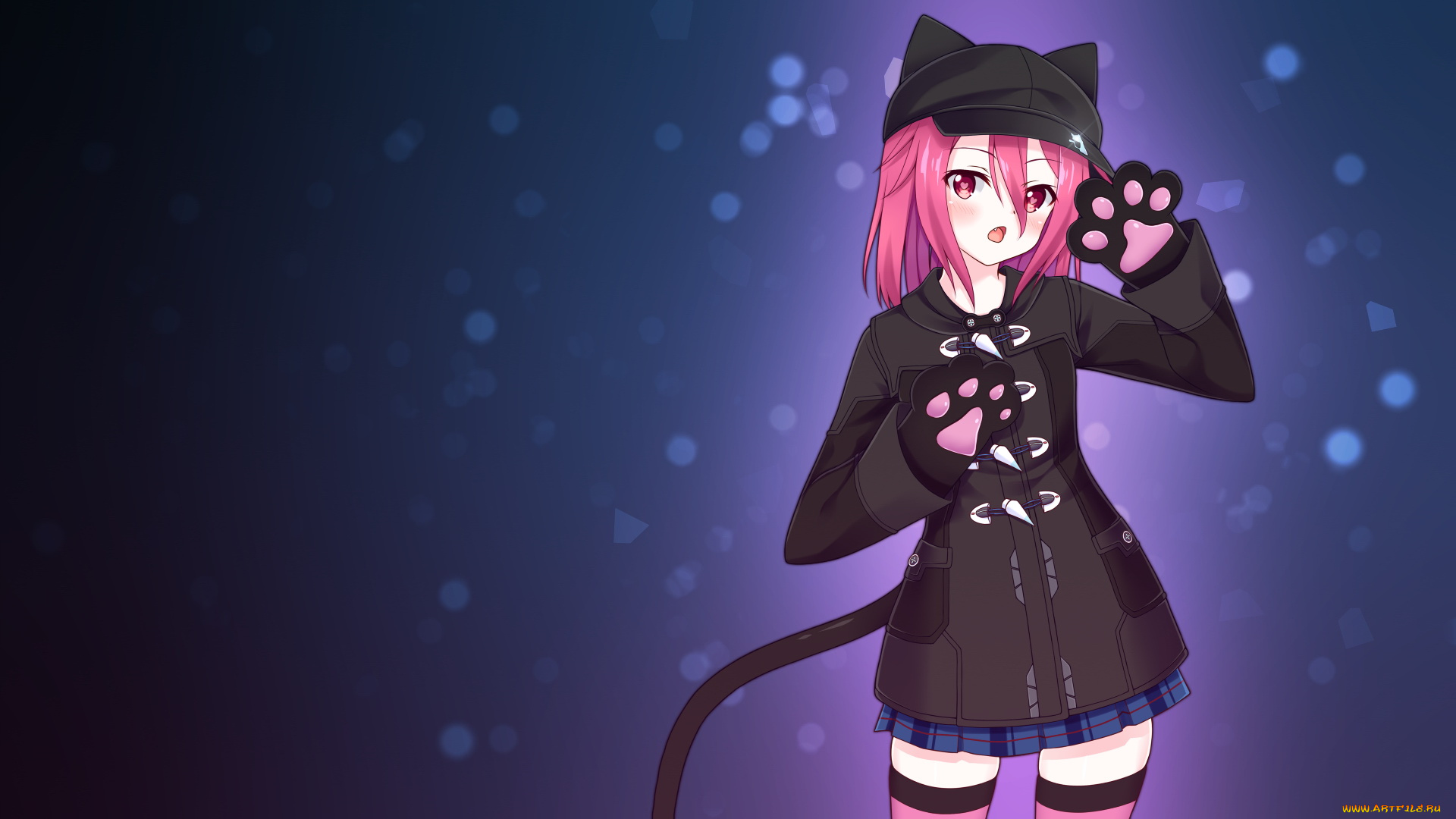 аниме, животные, , существа, фон, девушка, взгляд