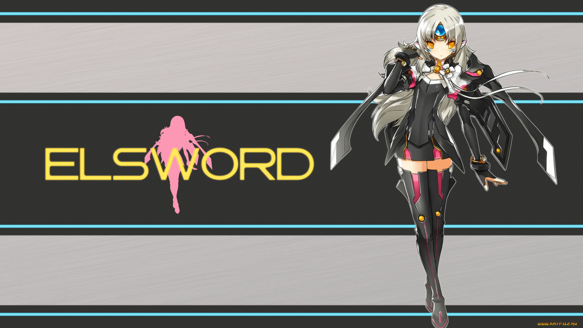 elsword, аниме, девушка, взгляд, фон