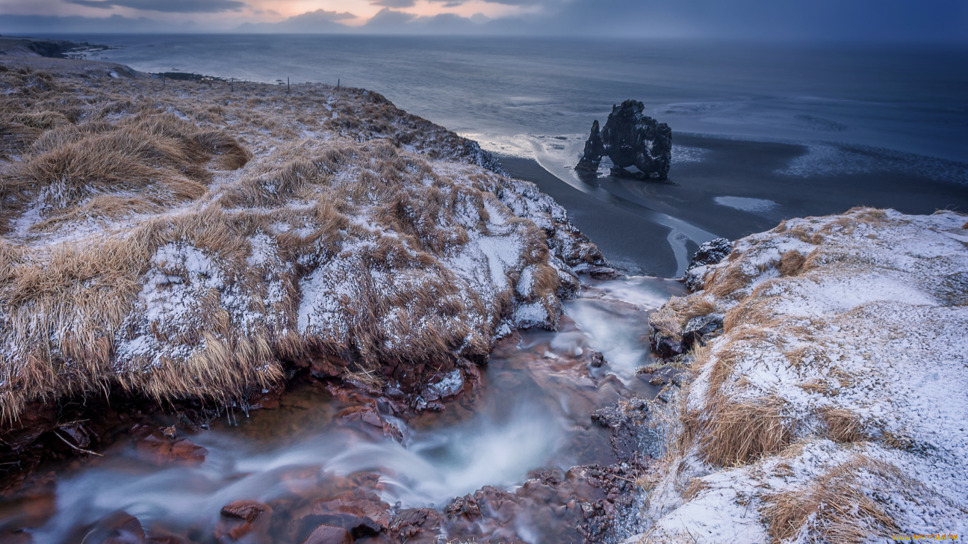 природа, побережье, туман, берег, море