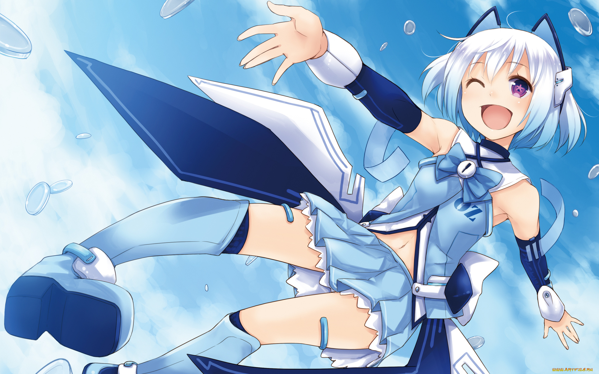 1000-chan, аниме, unknown, , другое, фон, взгляд, девушка