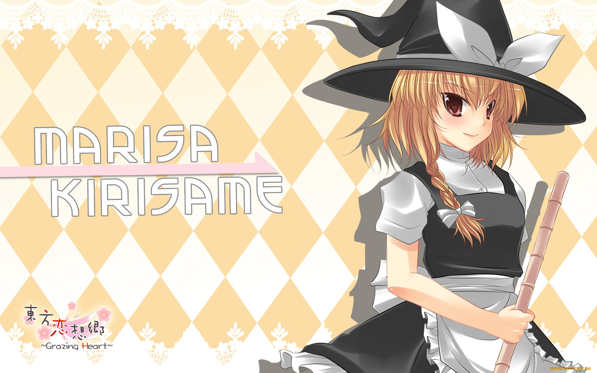 аниме, touhou, взгляд, девушка, фон