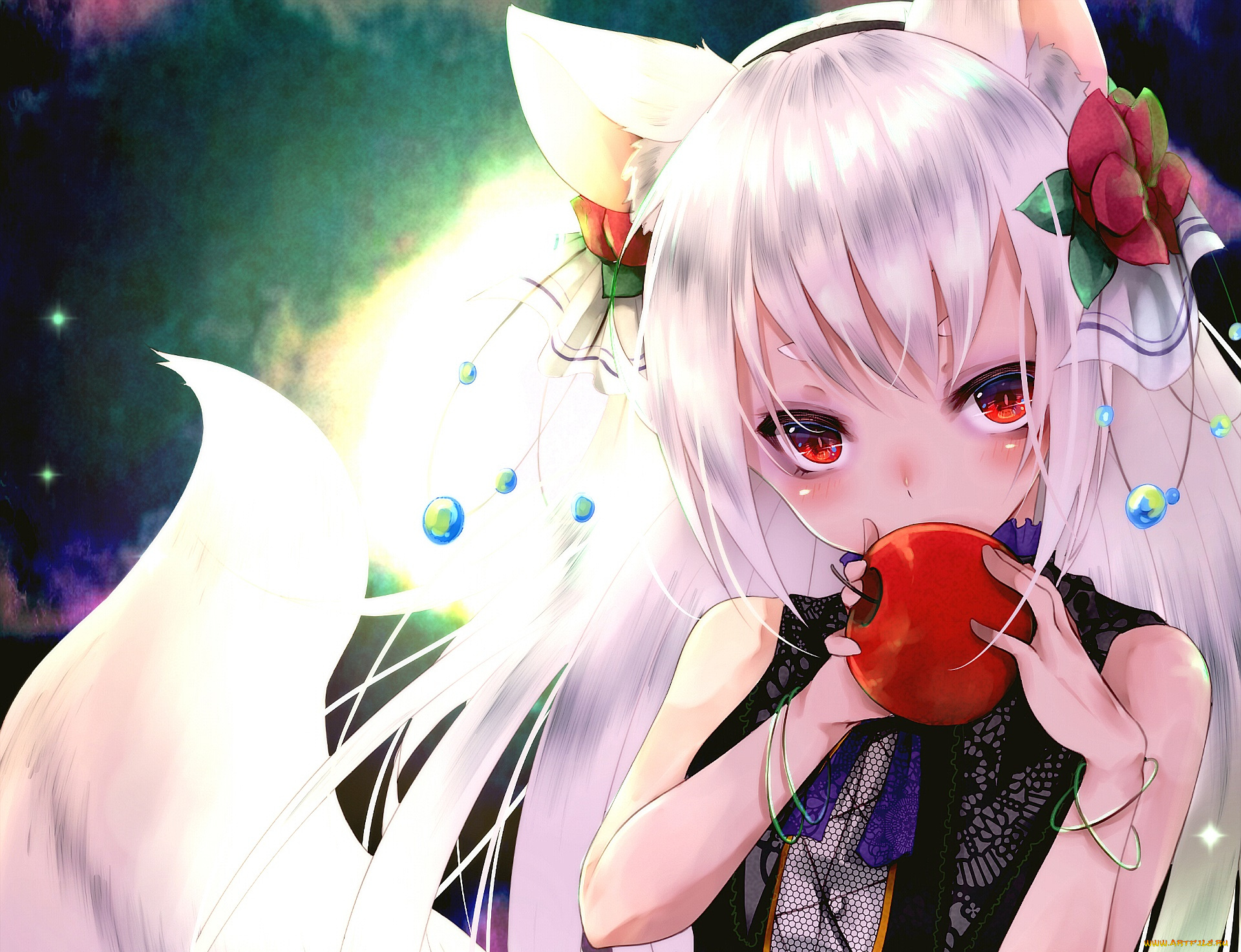 аниме, unknown, , другое, взгляд, фон, девушка