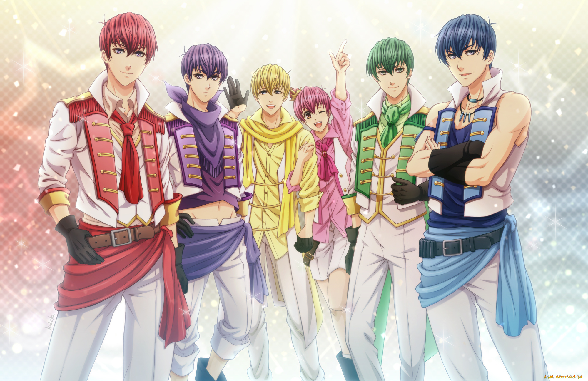 аниме, osomatsu-san, парни