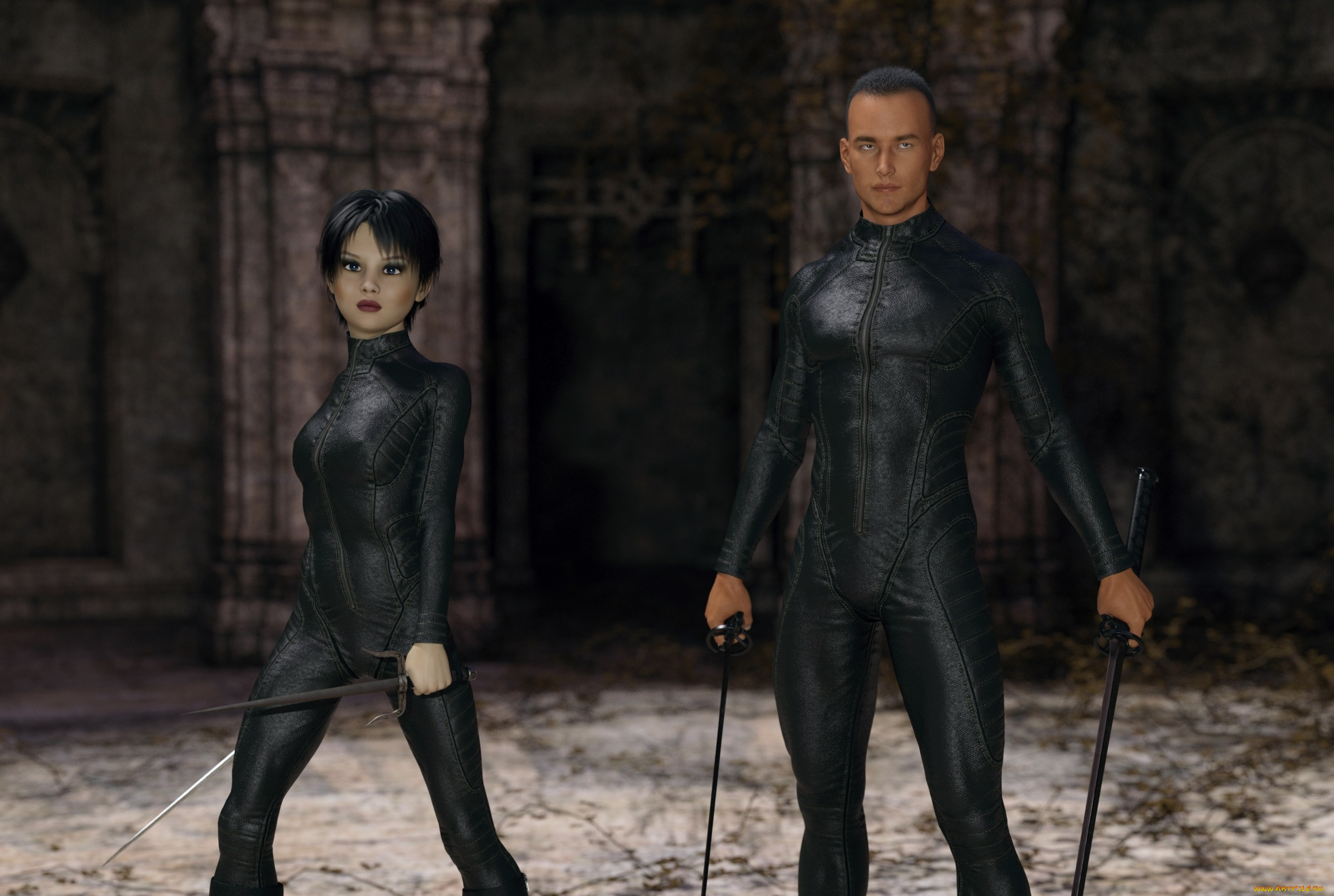 3д, графика, фантазия, , fantasy, девушка, взгляд, фон, парень