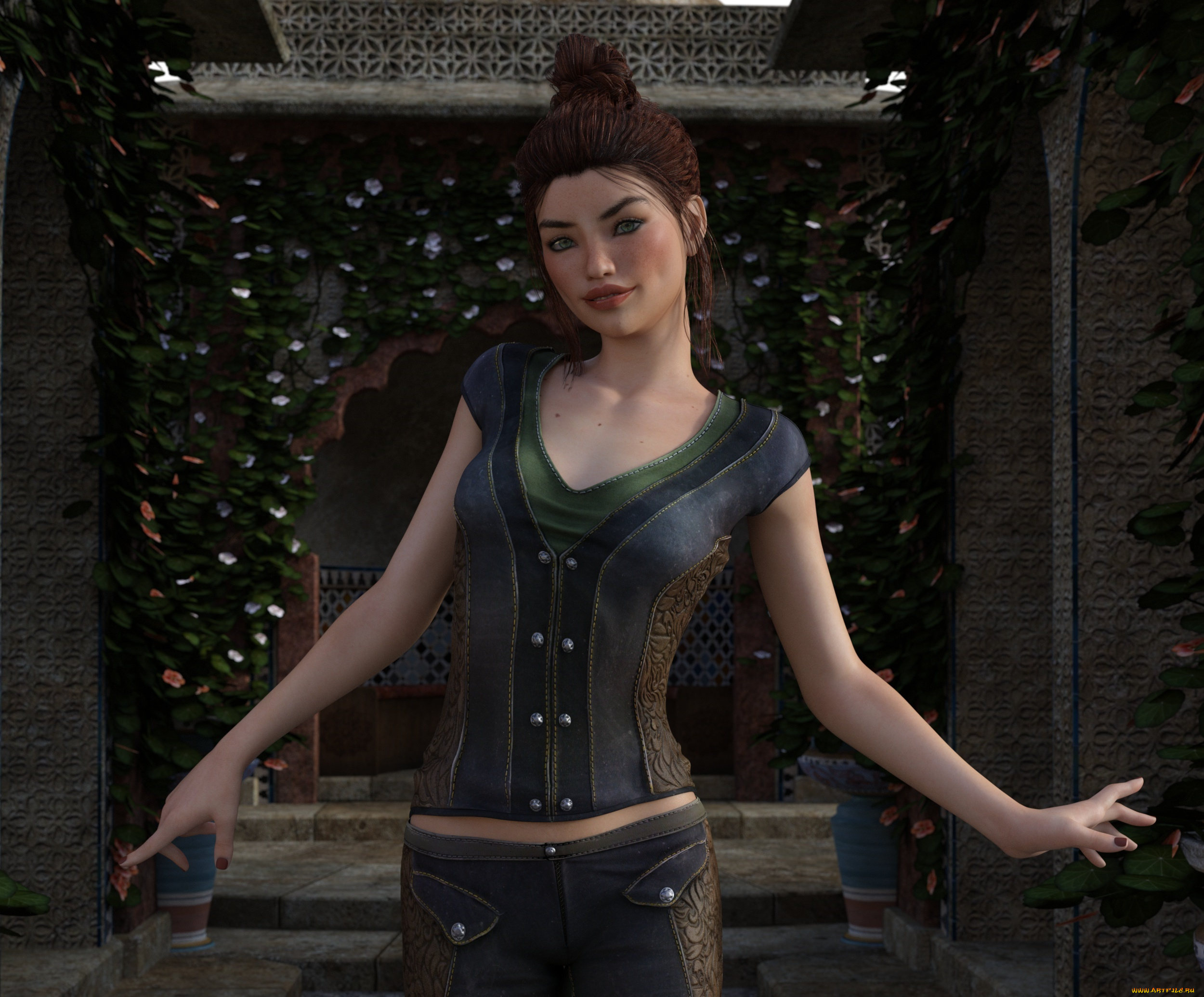 3д, графика, люди, , people, девушка, взгляд, фон