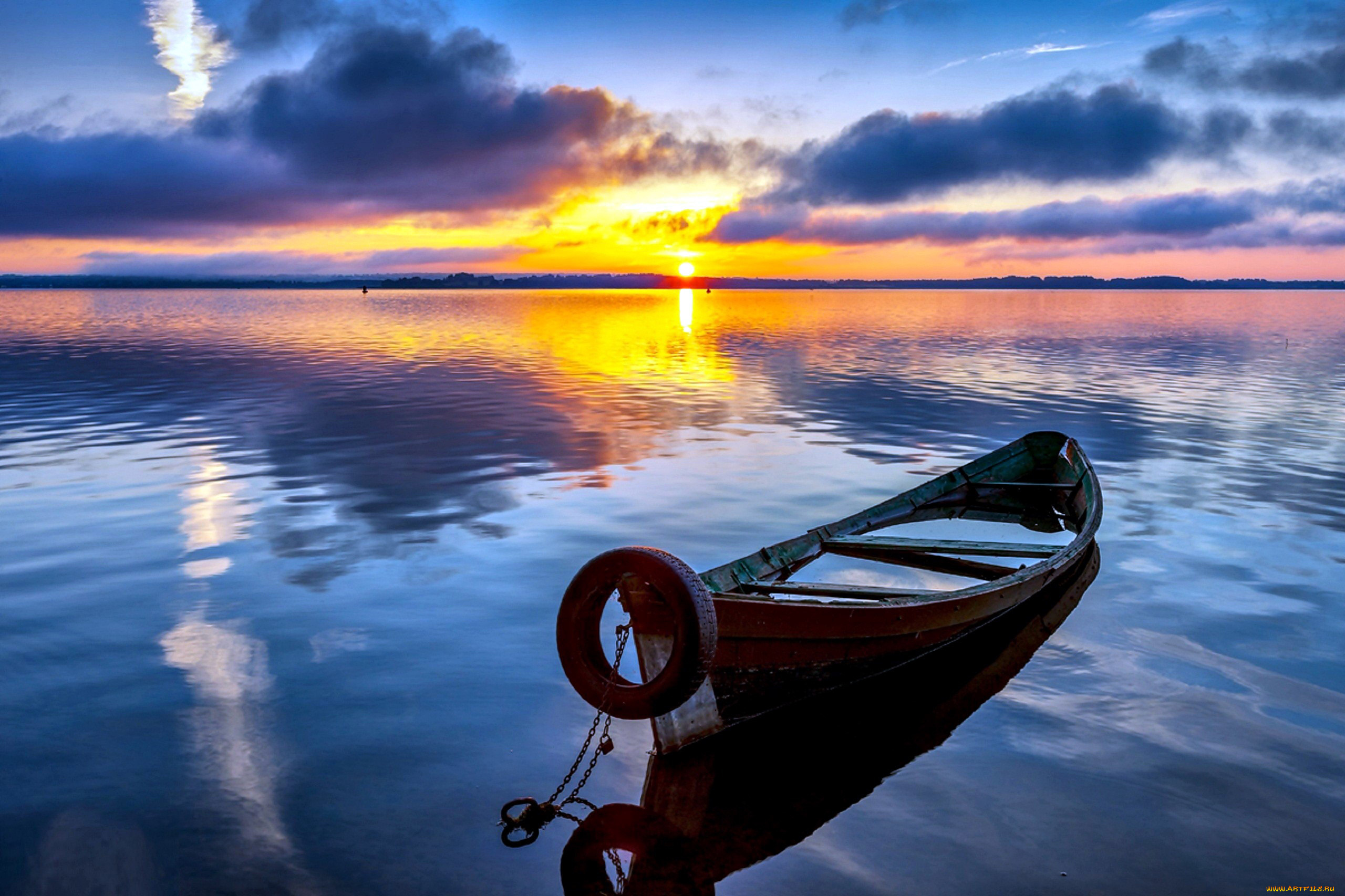 корабли, лодки, , шлюпки, отражение, река