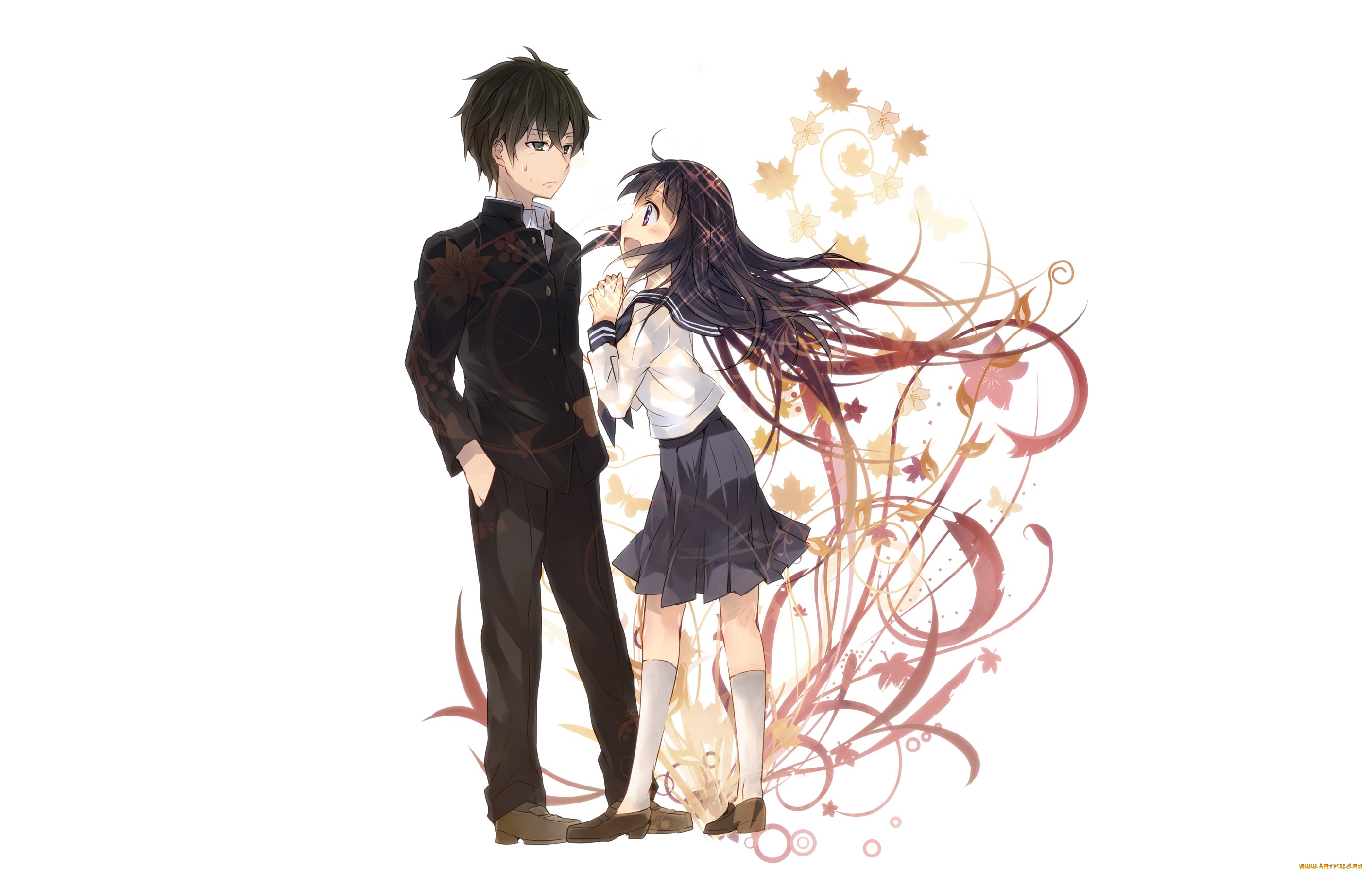 аниме, hyouka, персонажи, школьники