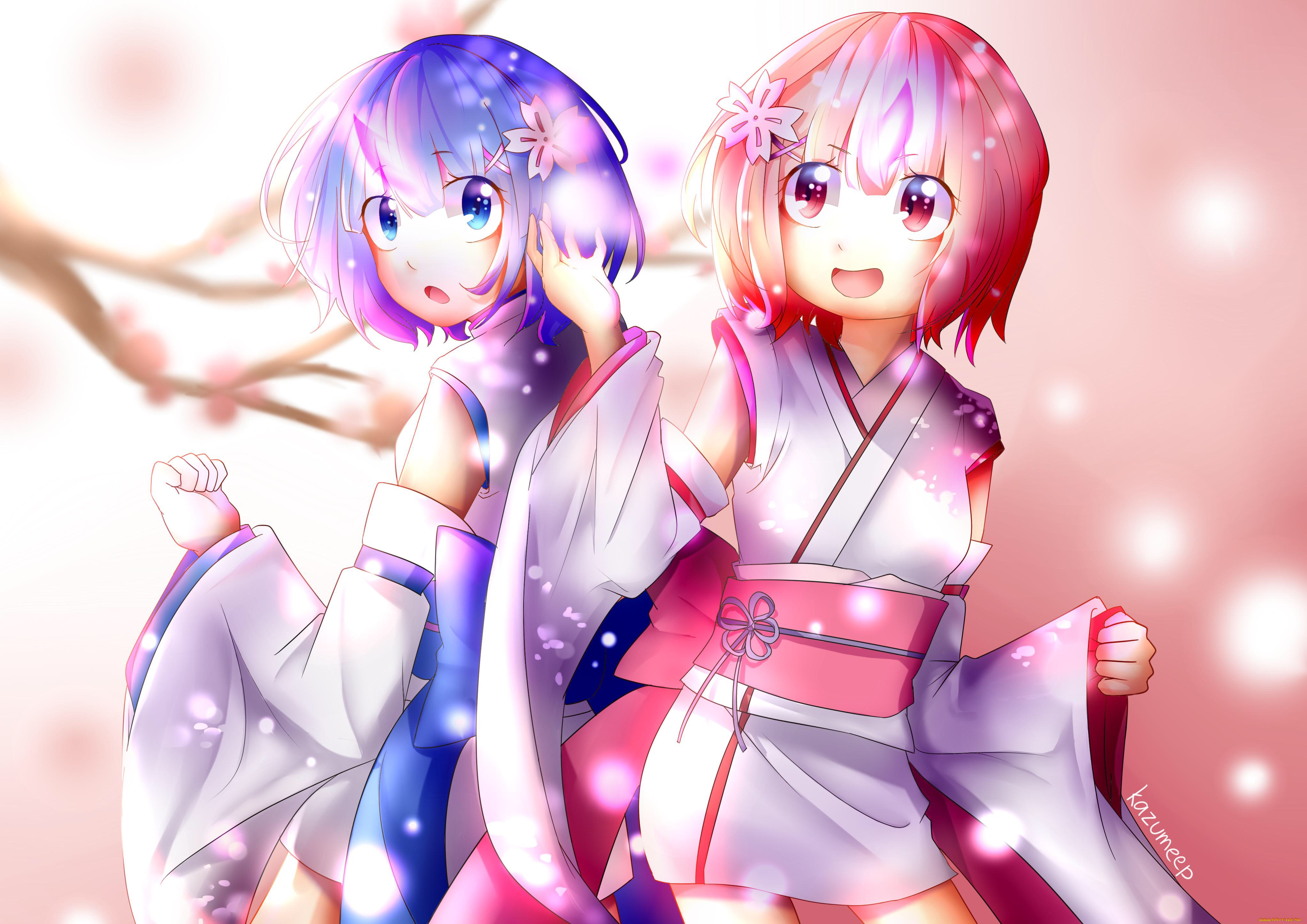 аниме, re, , zero, kara, hajimeru, isekai, seikatsu, девушки, взгляд, фон