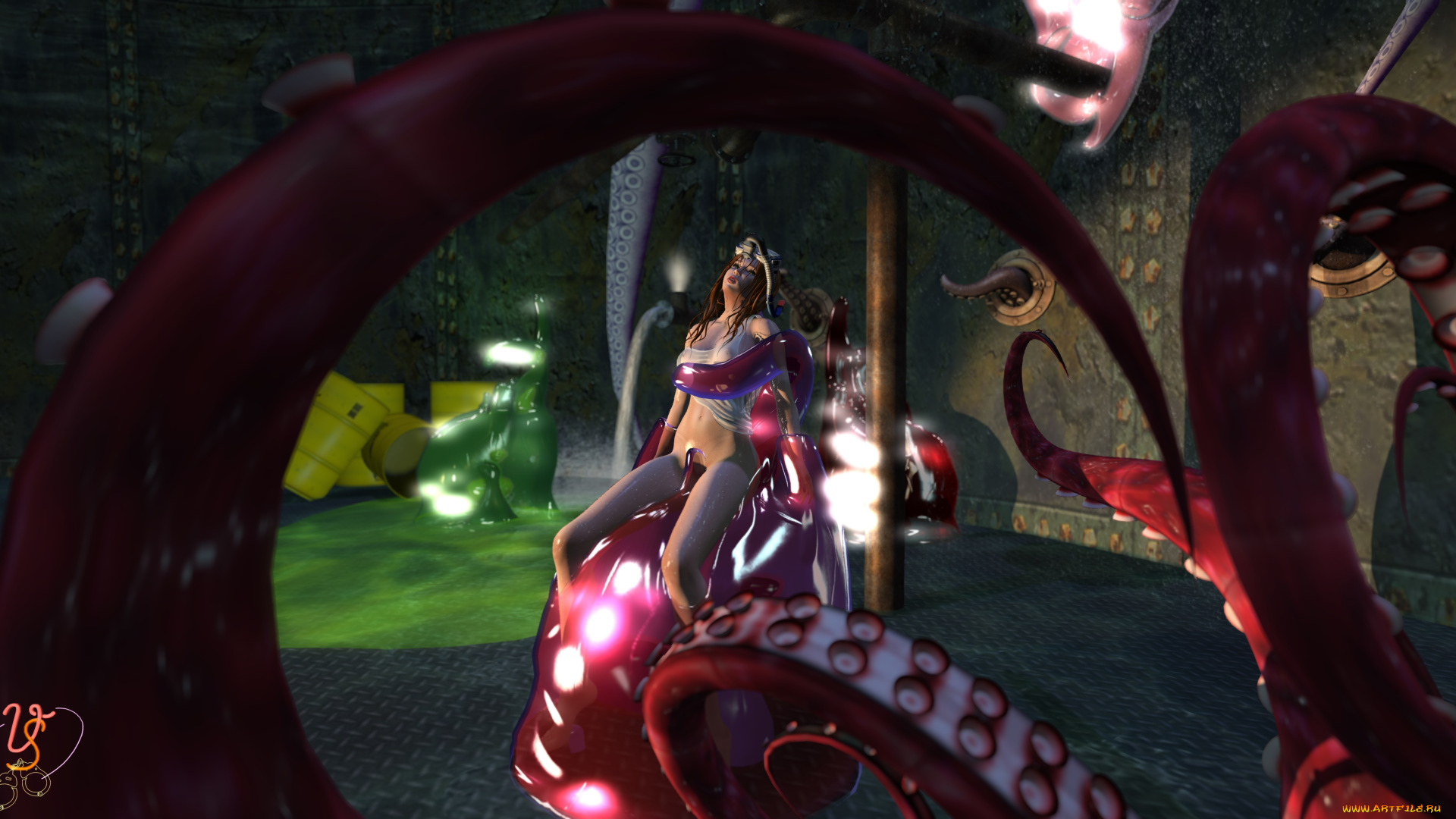 3д, графика, фантазия, , fantasy, фон, взгляд, девушка