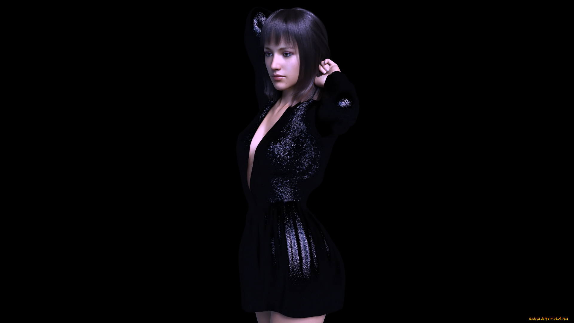 3д, графика, люди, , people, взгляд, девушка, фон