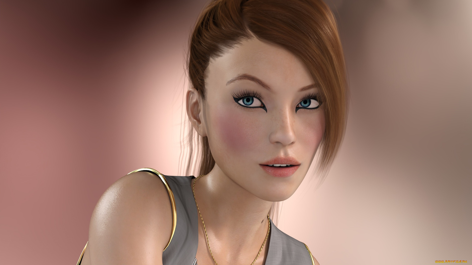 3д, графика, портрет, , portraits, фон, взгляд, девушка
