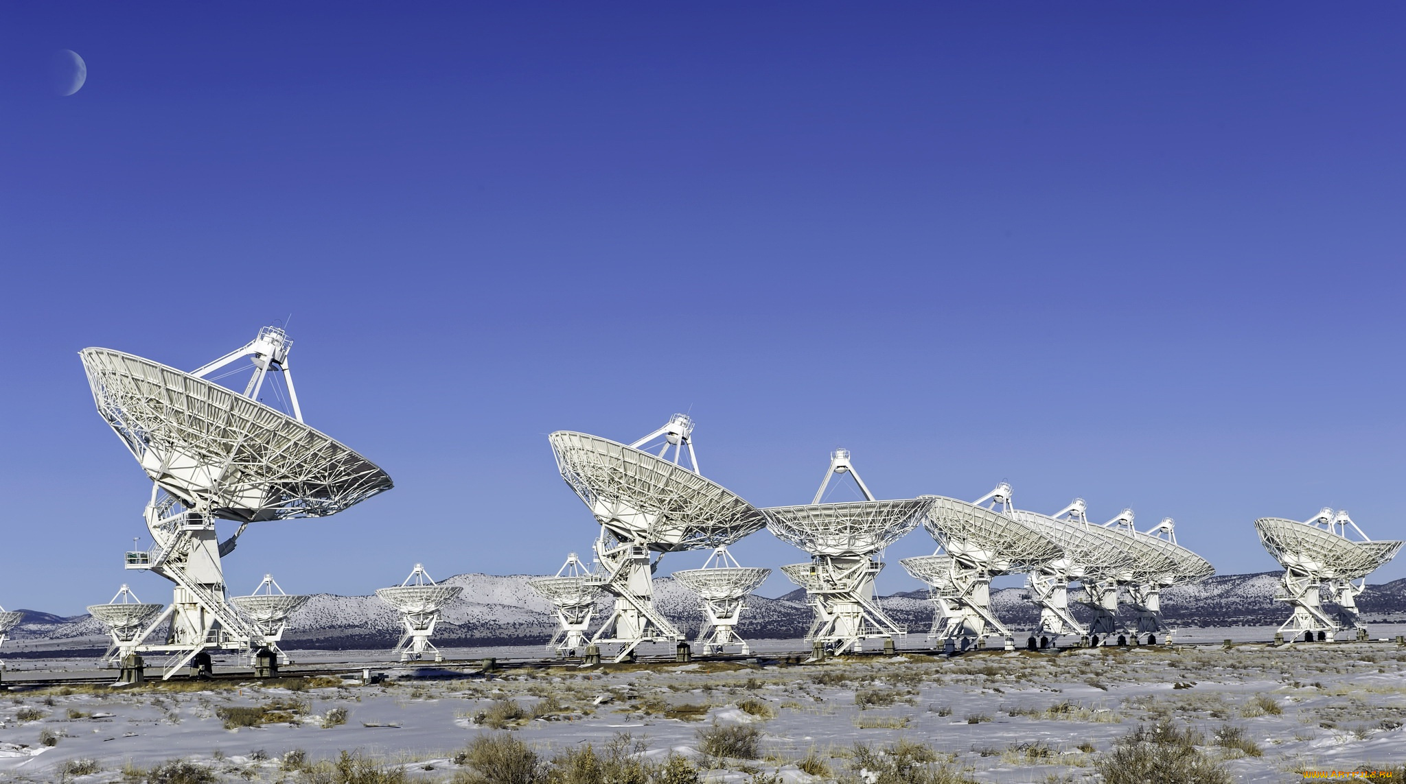 космос, разное, другое, луна, антенны, небо