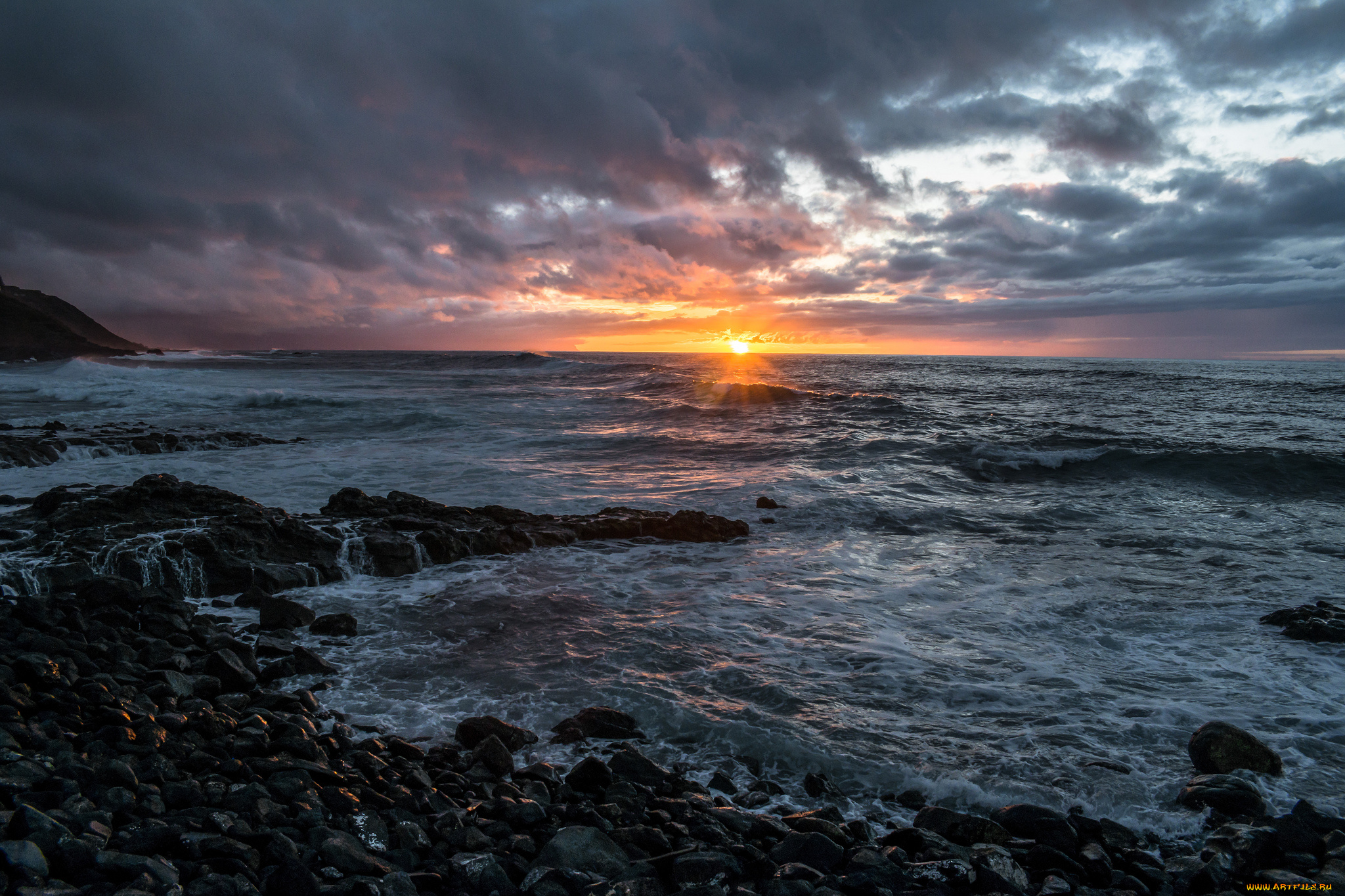 природа, побережье, простор