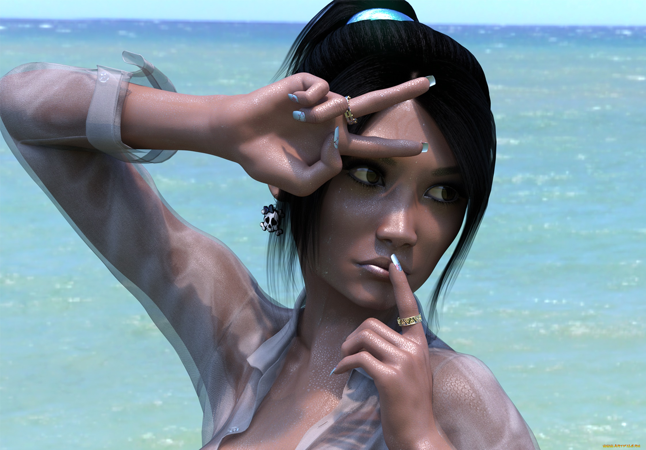 3д, графика, портрет, , portraits, фон, взгляд, девушка