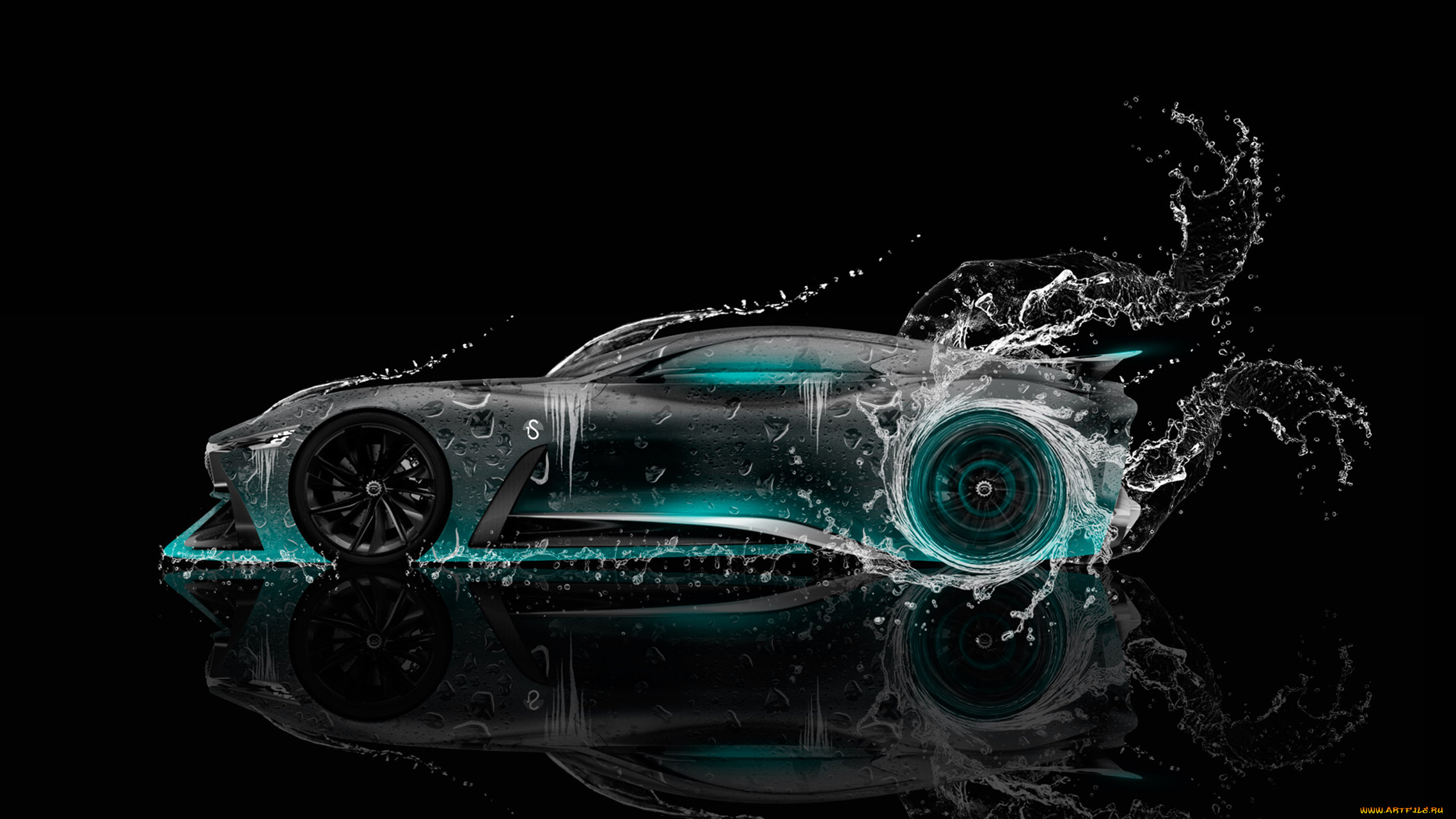 infiniti, vision, gran, turismo, concept, side, water, car, 2016, автомобили, 3д, infiniti, vision, gran, turismo, concept, side, water, car, 2016