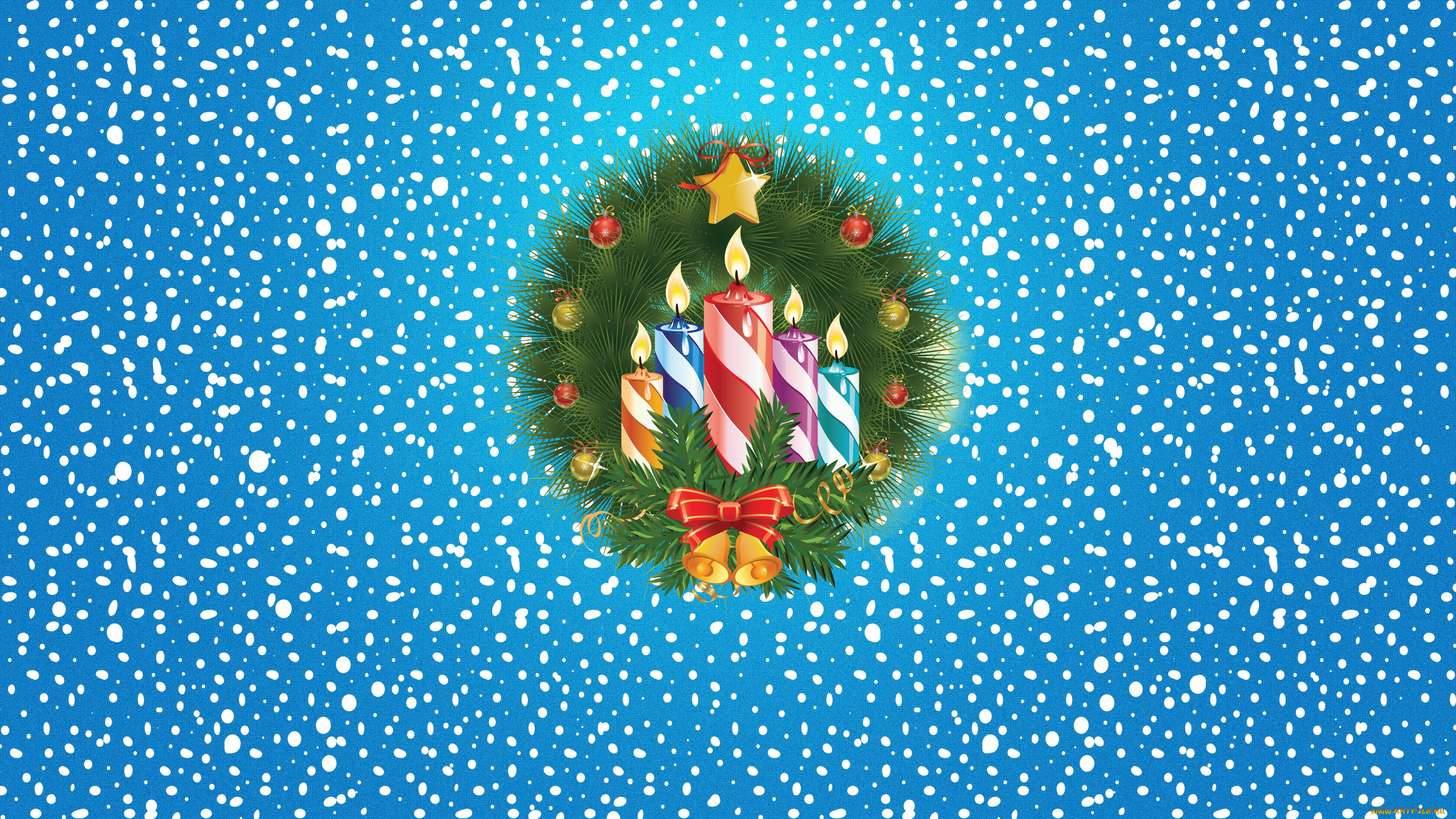 праздничные, векторная, графика, , новый, год, фон, зима, минимализм, новый, год, снег, настроение, праздник, венок, свечи