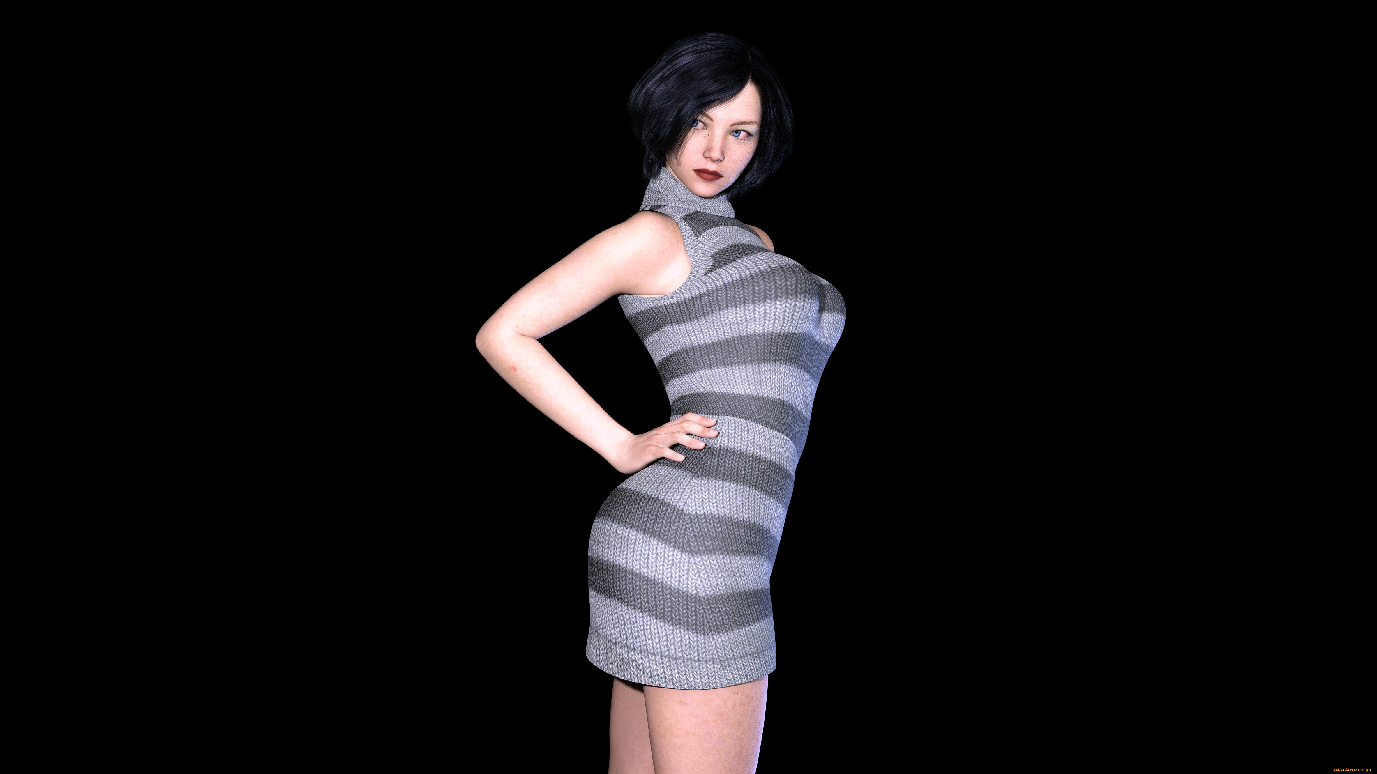 3д, графика, люди, , people, фон, взгляд, девушка