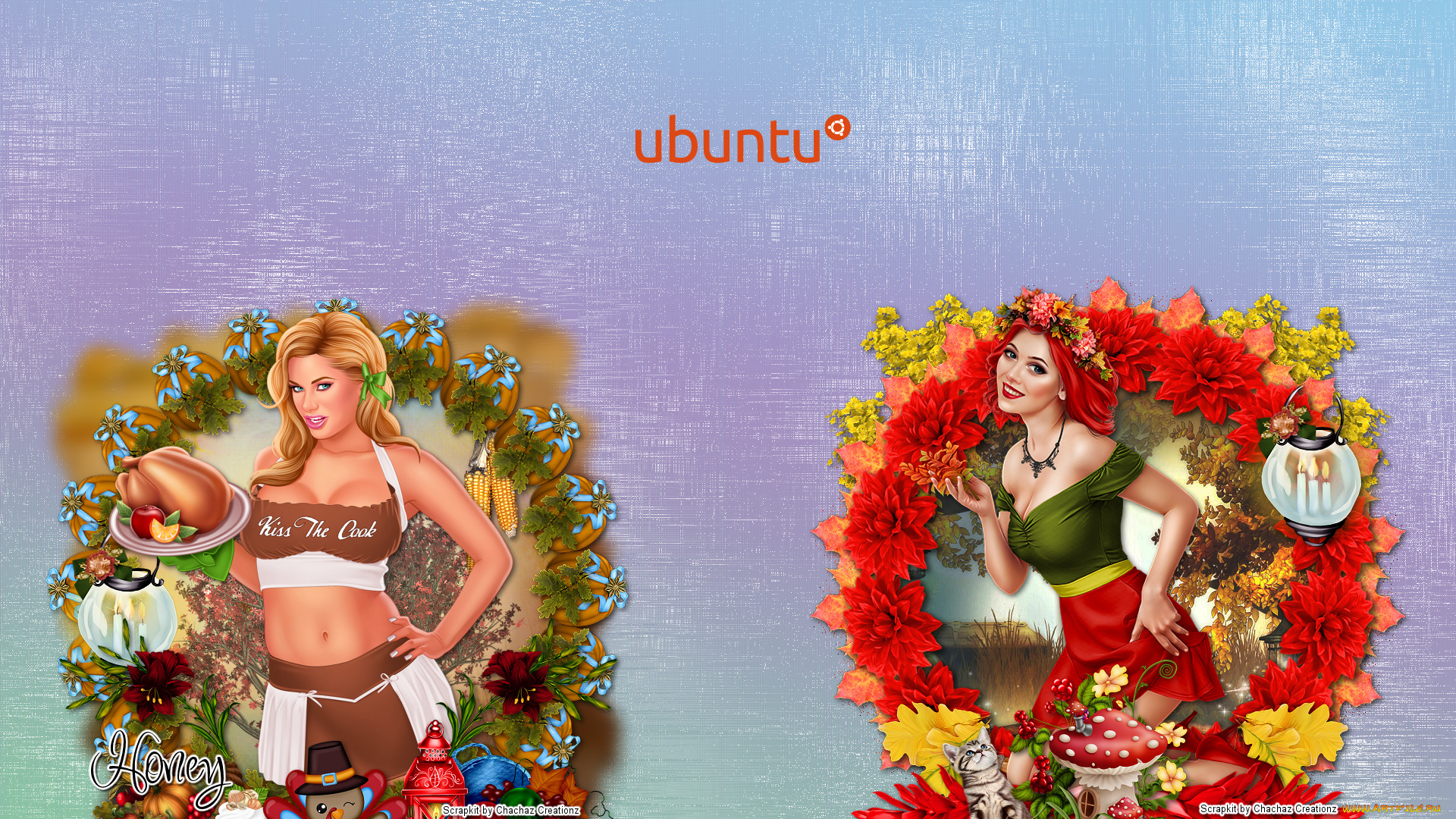 компьютеры, ubuntu, linux, фон, логотип