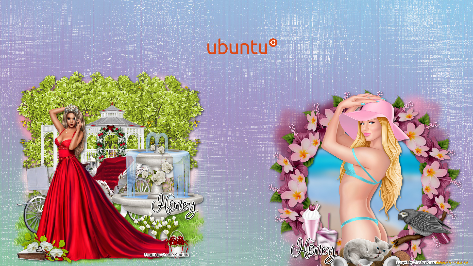 компьютеры, ubuntu, linux, фон, логотип