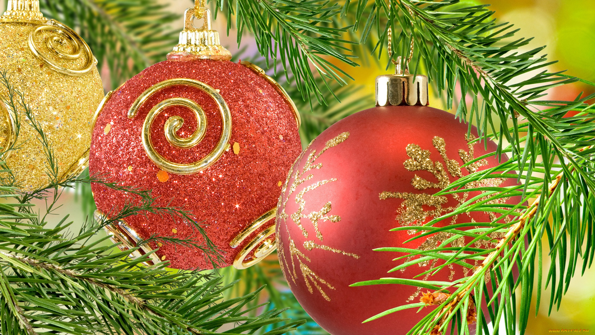 праздничные, шары, елка, игрушки