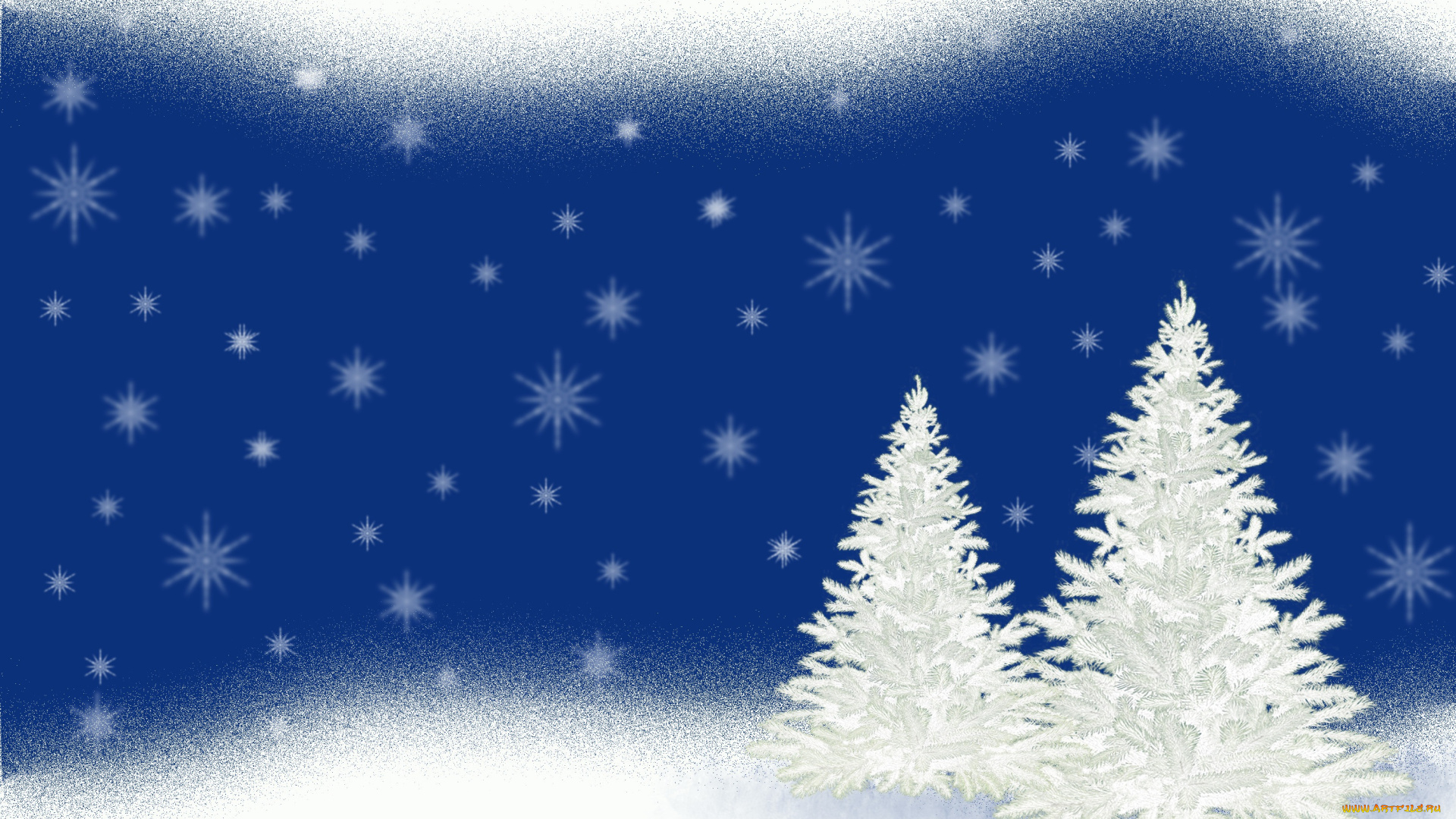 праздничные, векторная, графика, , новый, год, снег, снежинки, ели