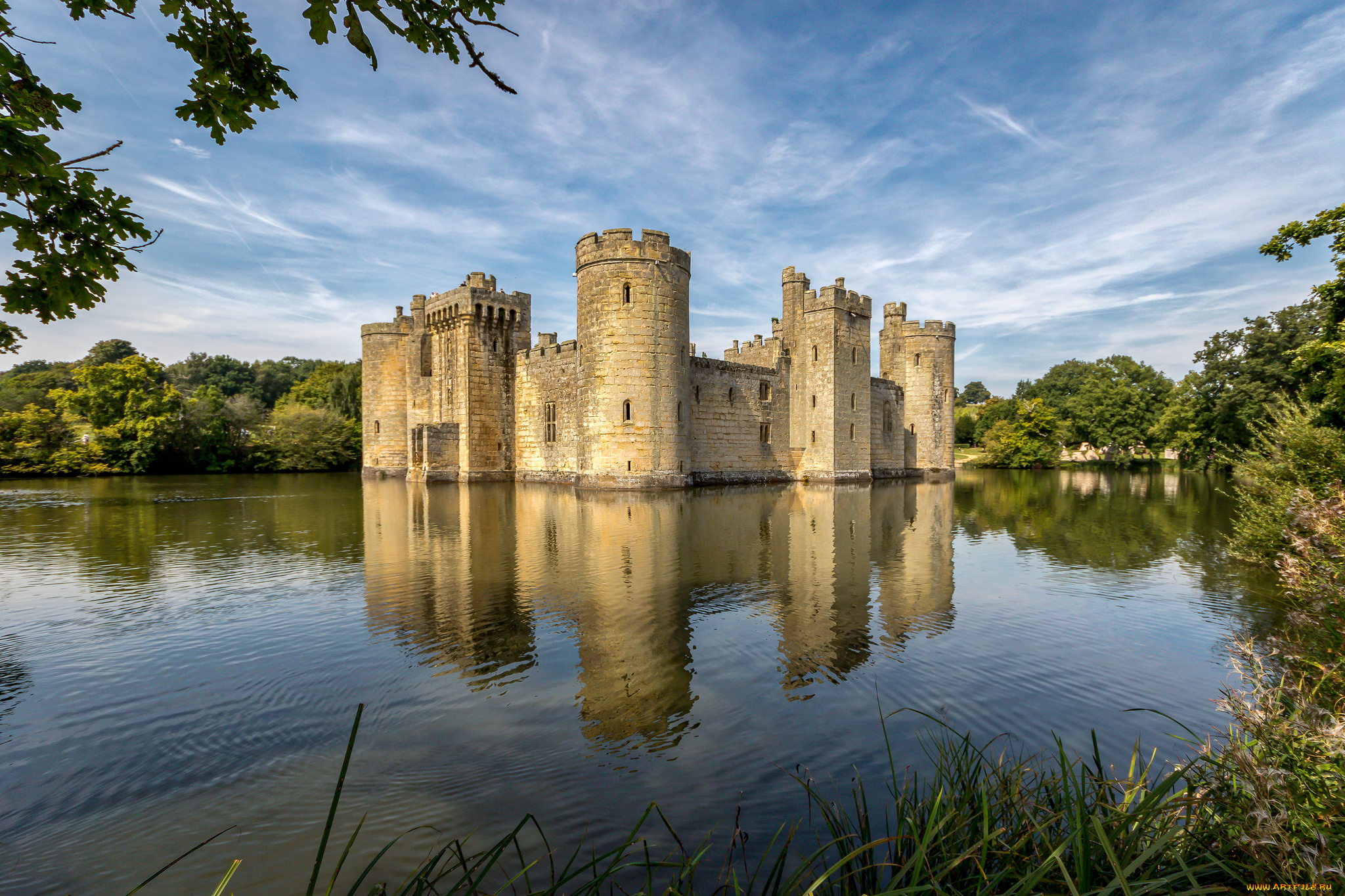 bodiam, castle, города, замки, англии, простор