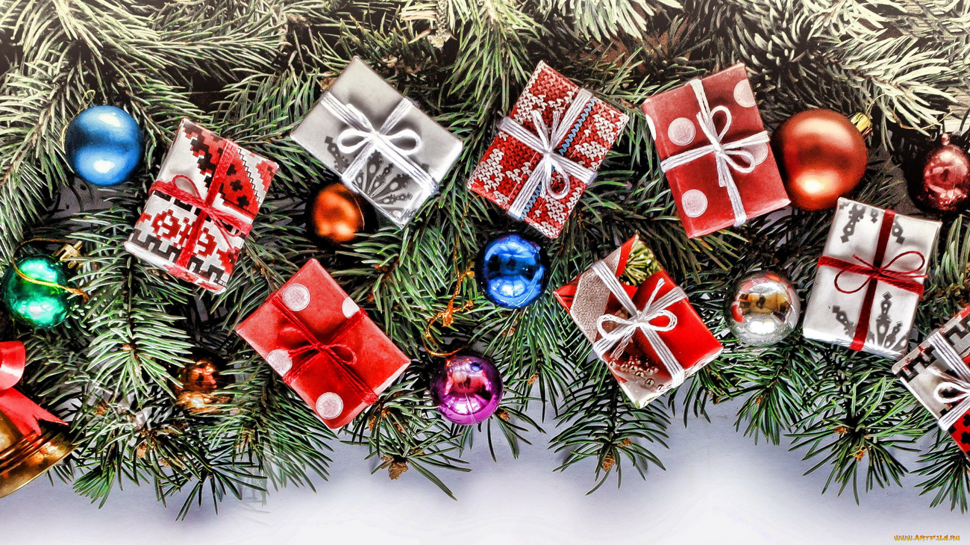 праздничные, подарки, и, коробочки, подарки, шарики