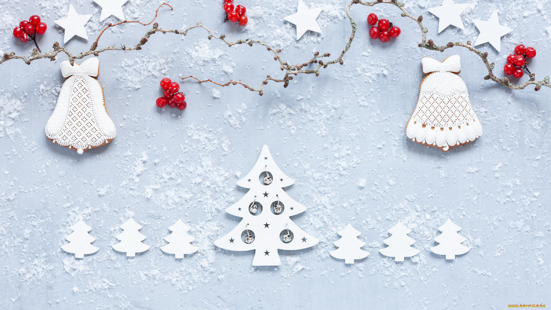 праздничные, украшения, звезды, елочки, ягоды