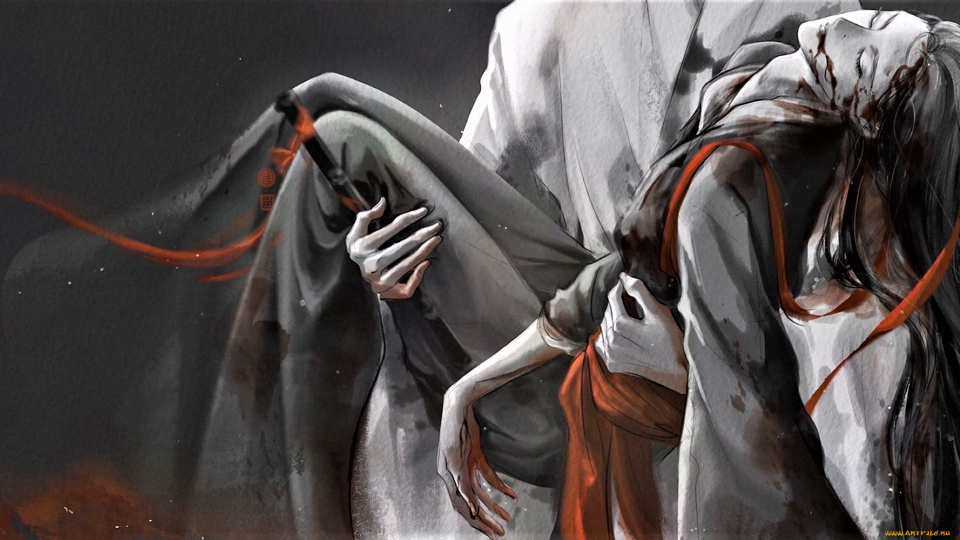 аниме, mo, dao, zu, shi, лань, ванцзи, вэй, усянь, кровь, флейта