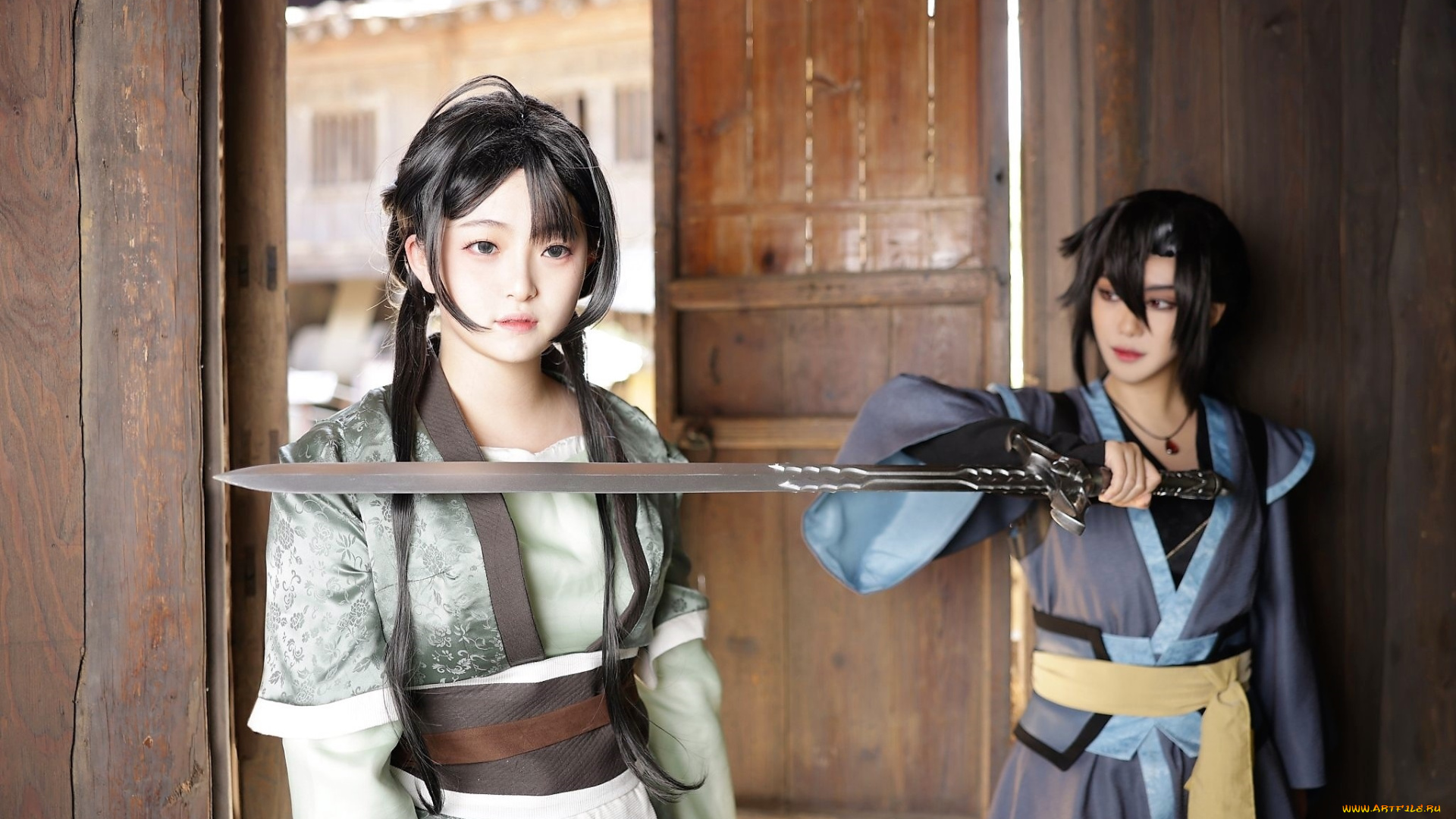 девушки, -, креатив, , косплей, образы, костюмы, сюэ, ян, а-цин, меч