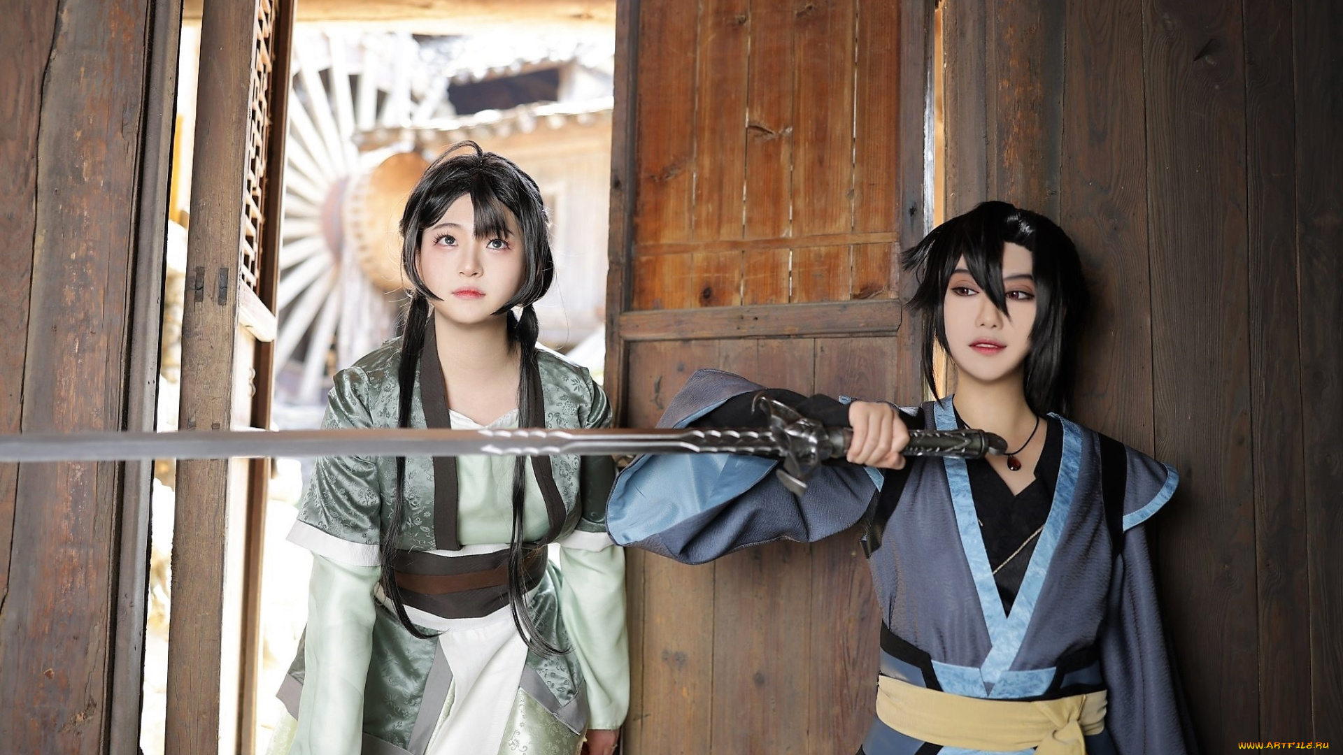 девушки, -, креатив, , косплей, образы, костюмы, сюэ, ян, а-цин, меч