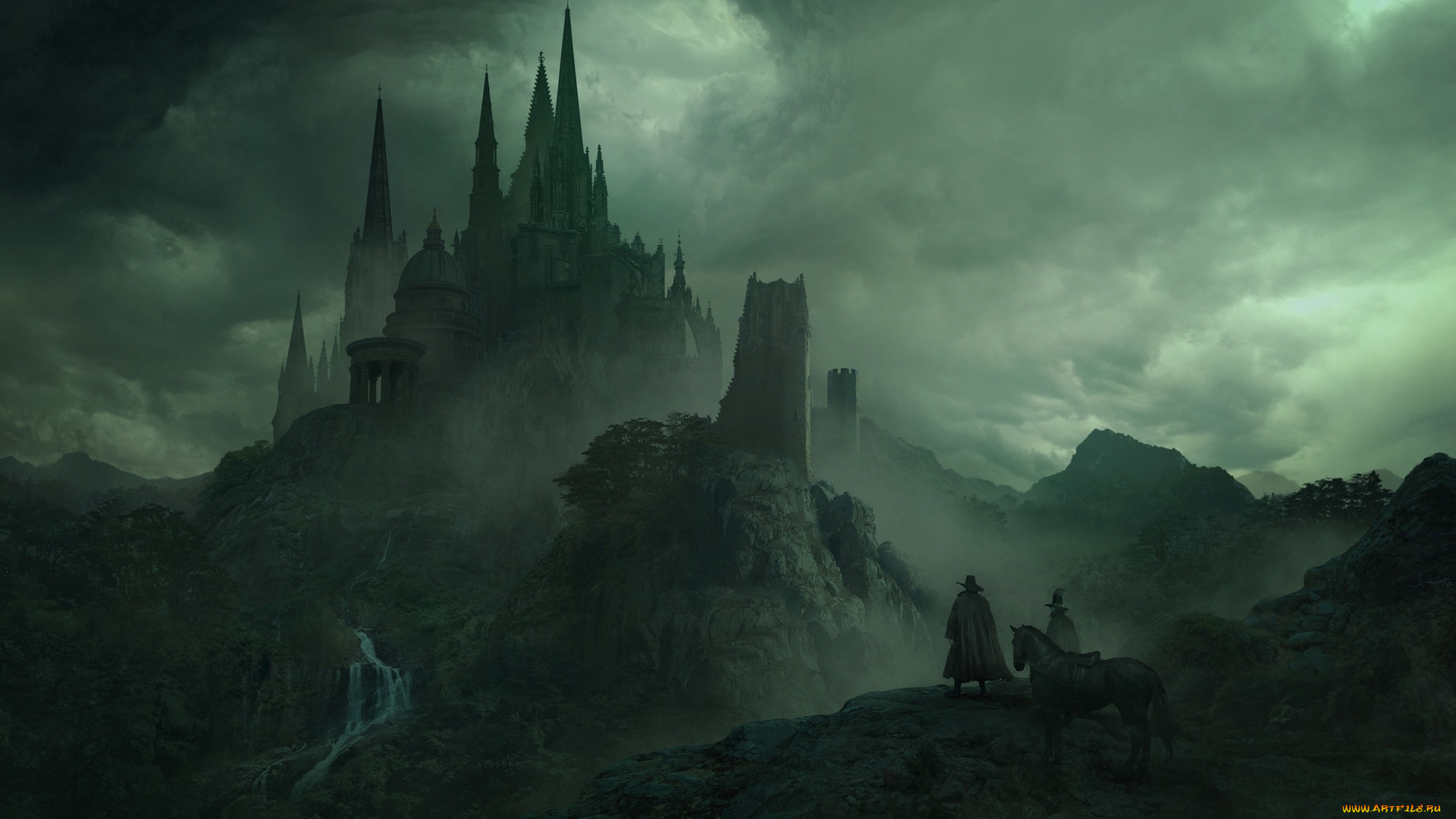 фэнтези, замки, замок, природа