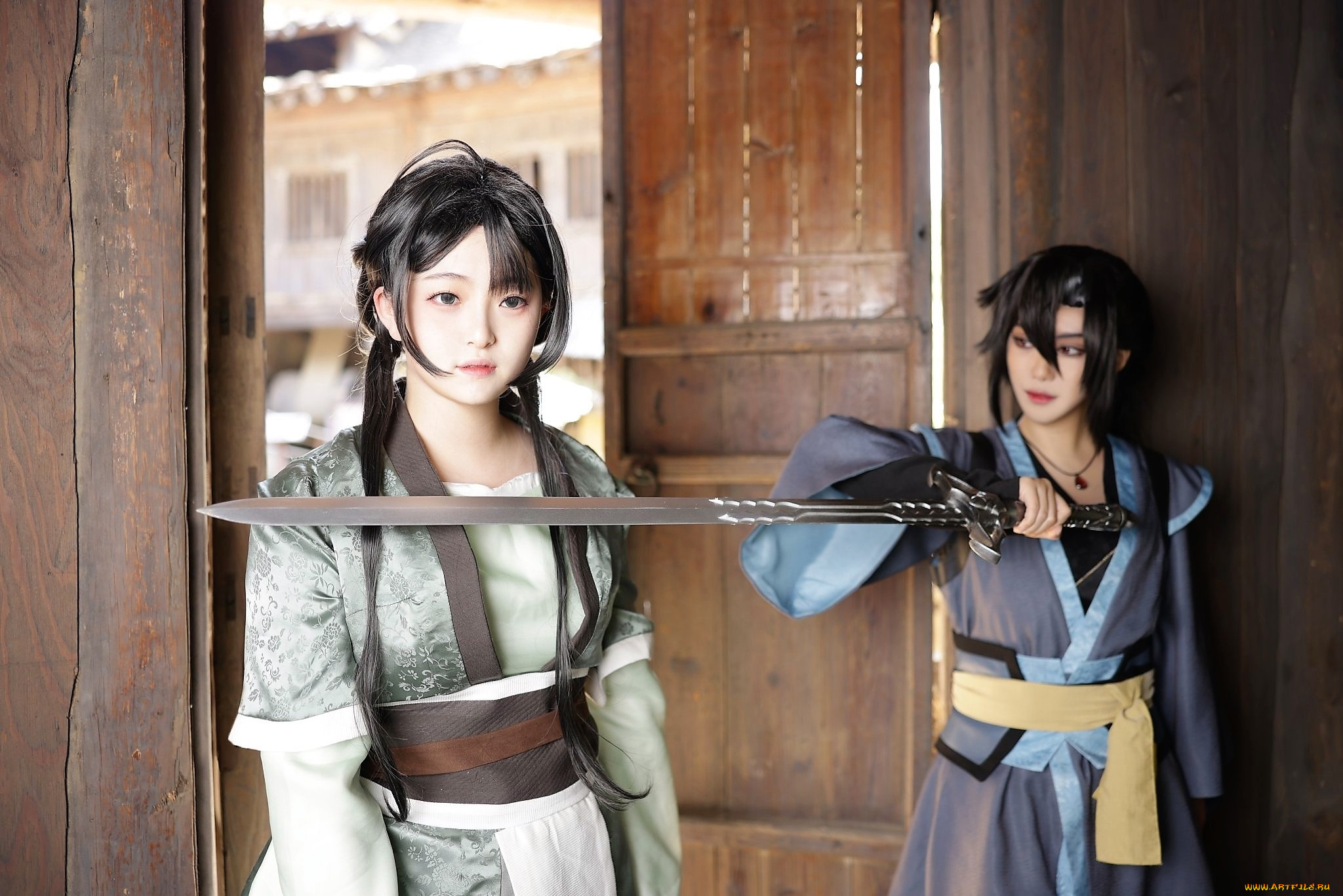 девушки, -, креатив, , косплей, образы, костюмы, сюэ, ян, а-цин, меч