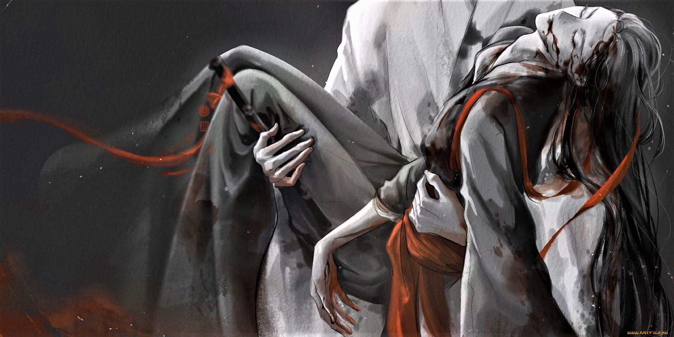 аниме, mo, dao, zu, shi, лань, ванцзи, вэй, усянь, кровь, флейта