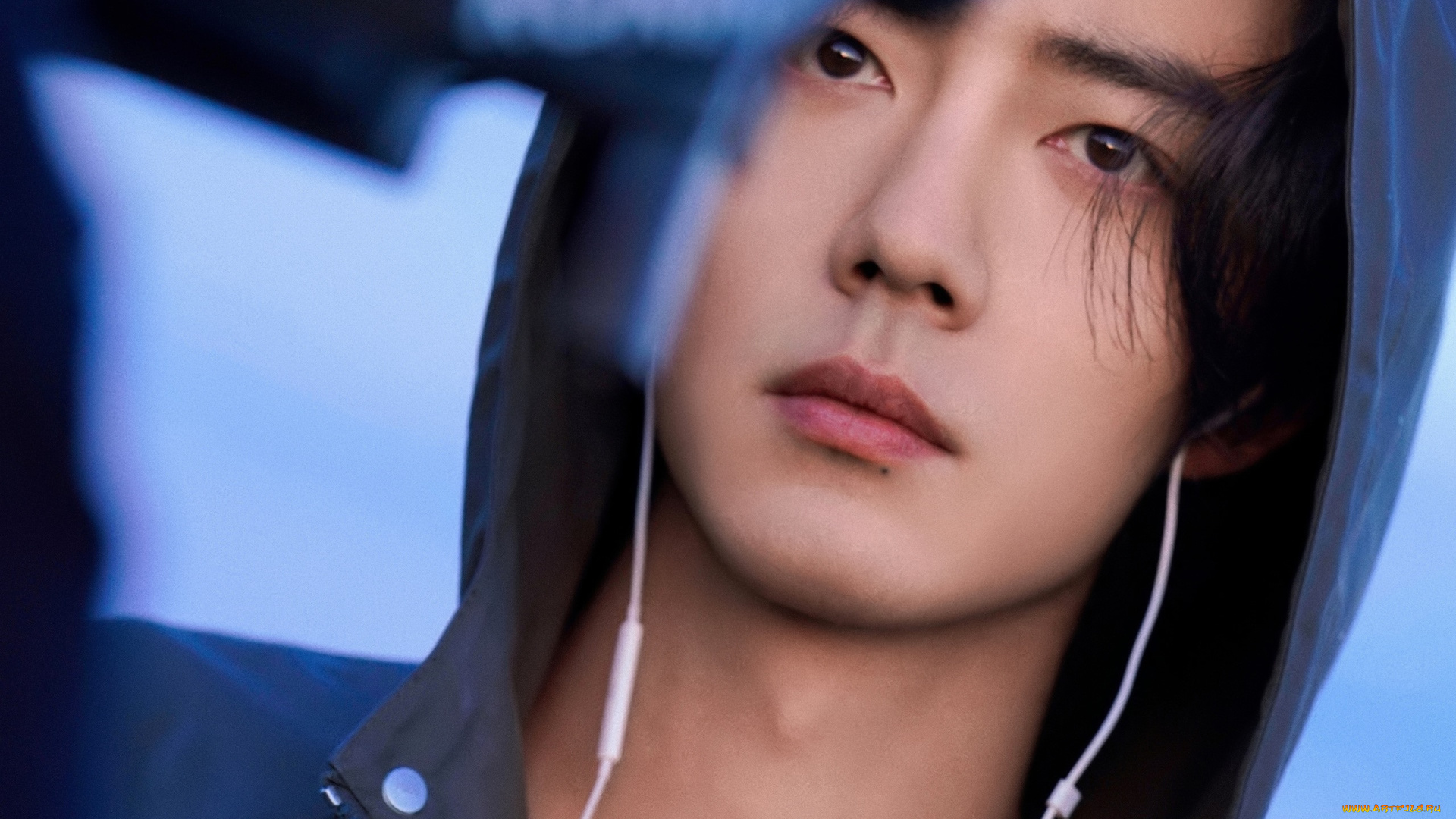 мужчины, xiao, zhan, актер, лицо, капюшон