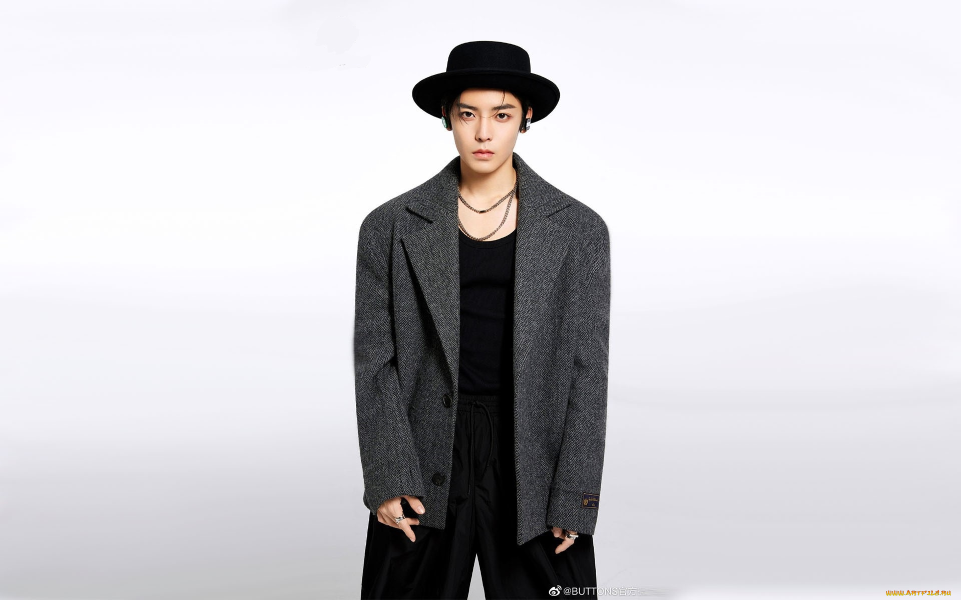 мужчины, hou, ming, hao, актер, шляпа, пальто