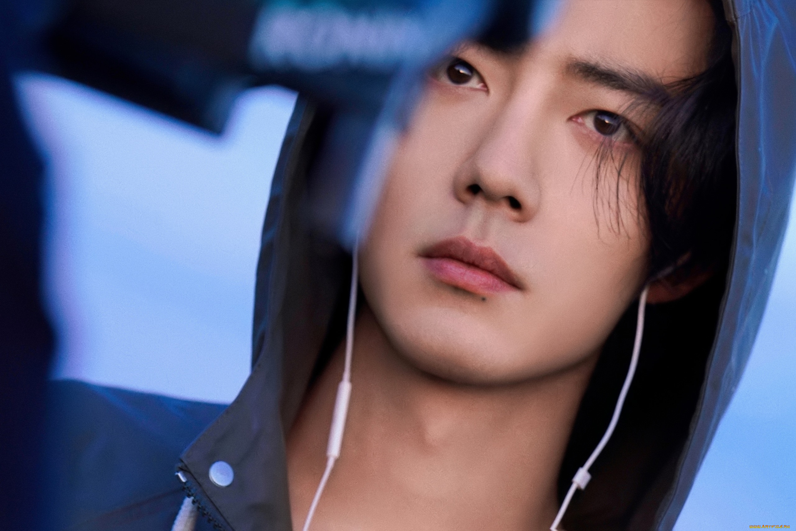 мужчины, xiao, zhan, актер, лицо, капюшон