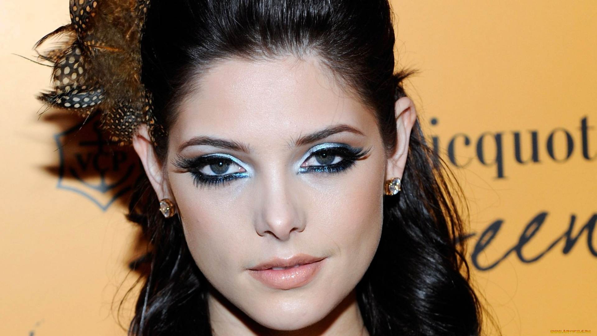 девушки, ashley, greene, актриса, брюнетка, лицо, перья