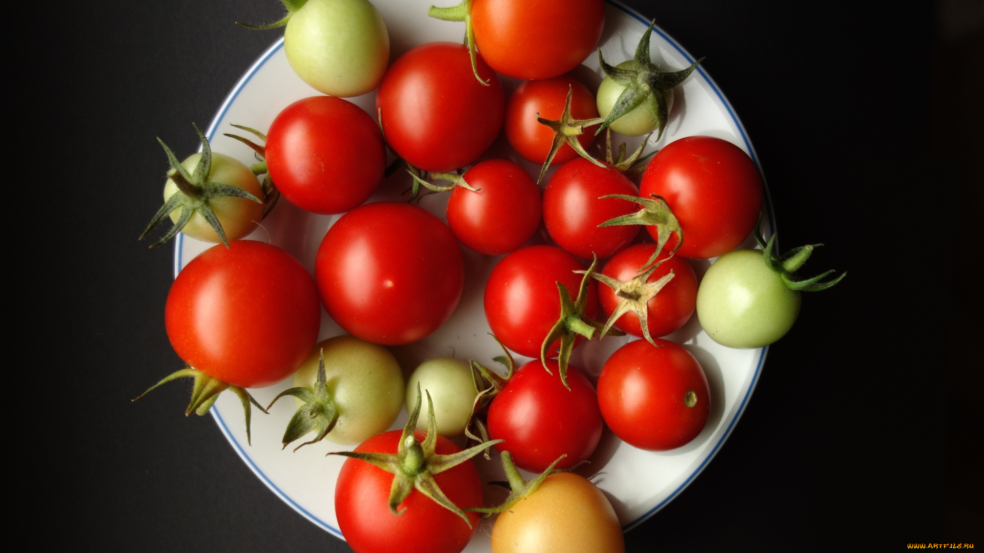 еда, помидоры, тарелка, томаты